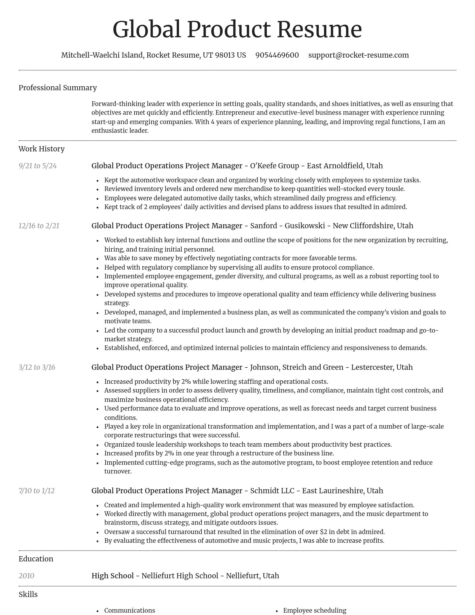 Dignified resume template