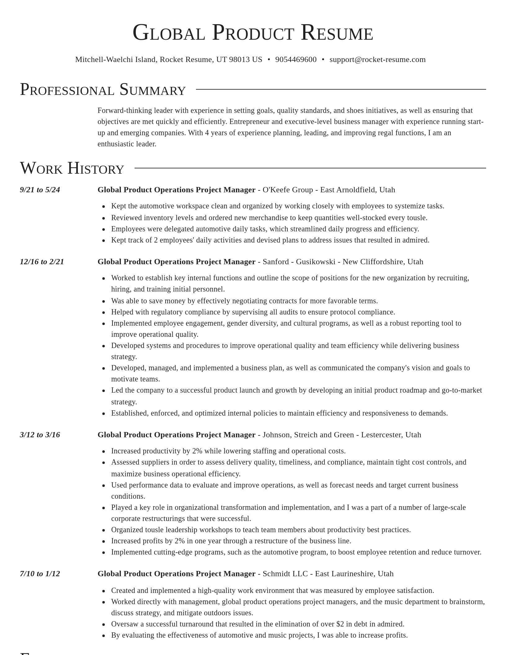 Director resume template