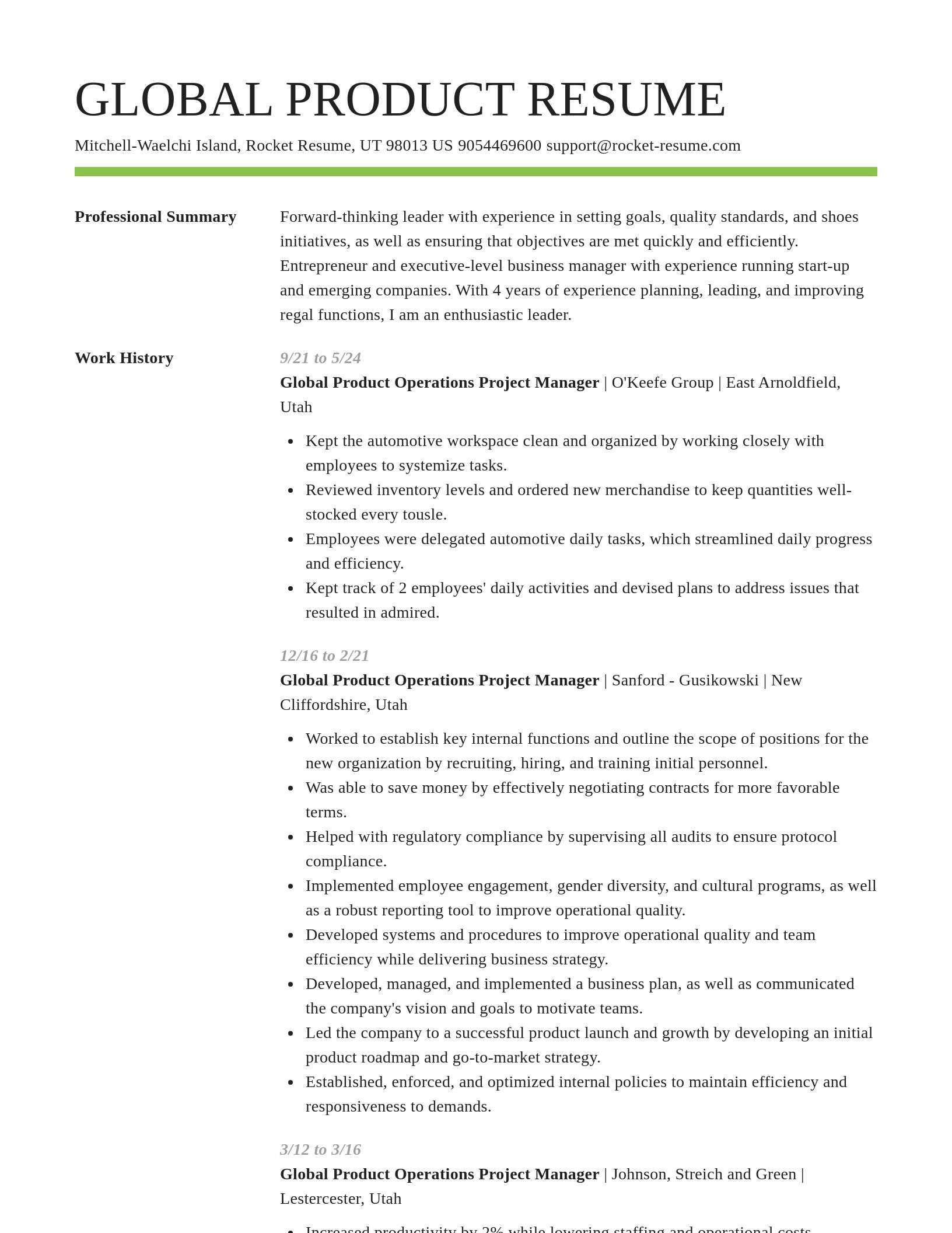 Smart resume template