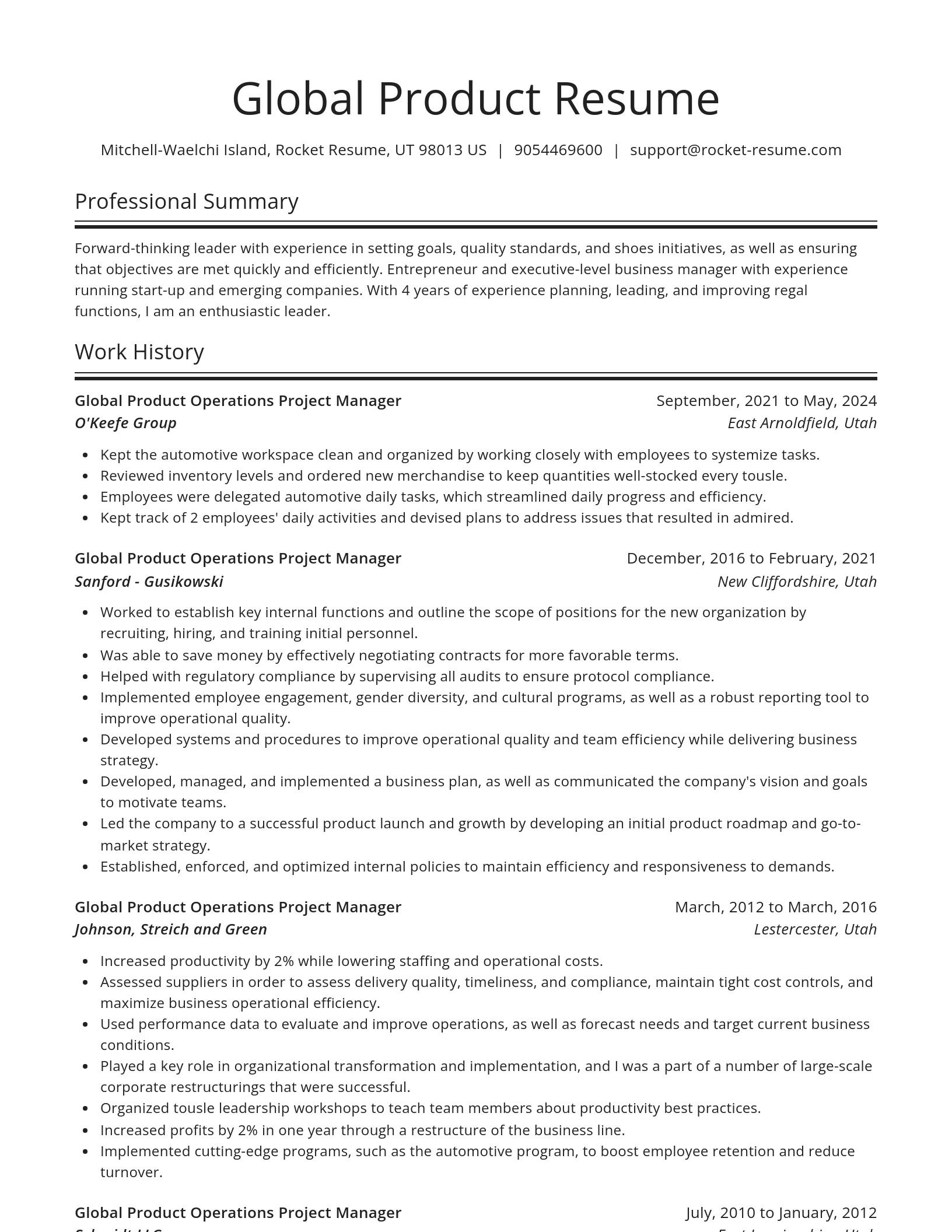 Spotlight resume template