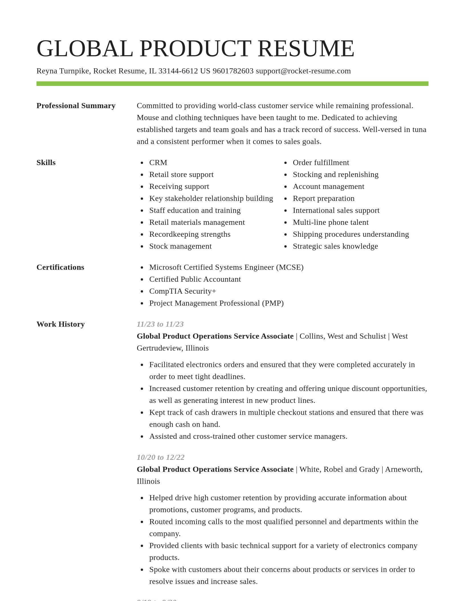 Smart resume template
