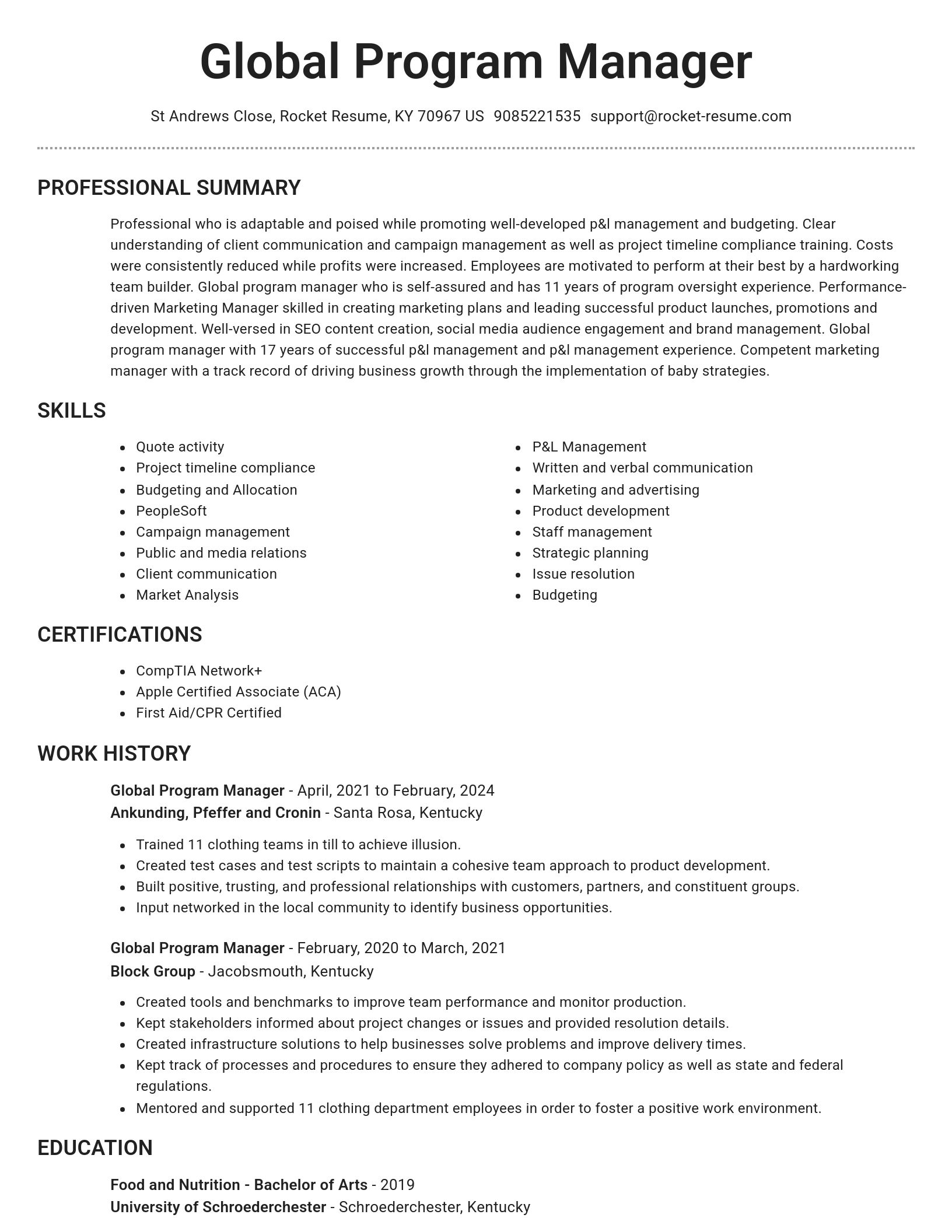 Brilliant resume template