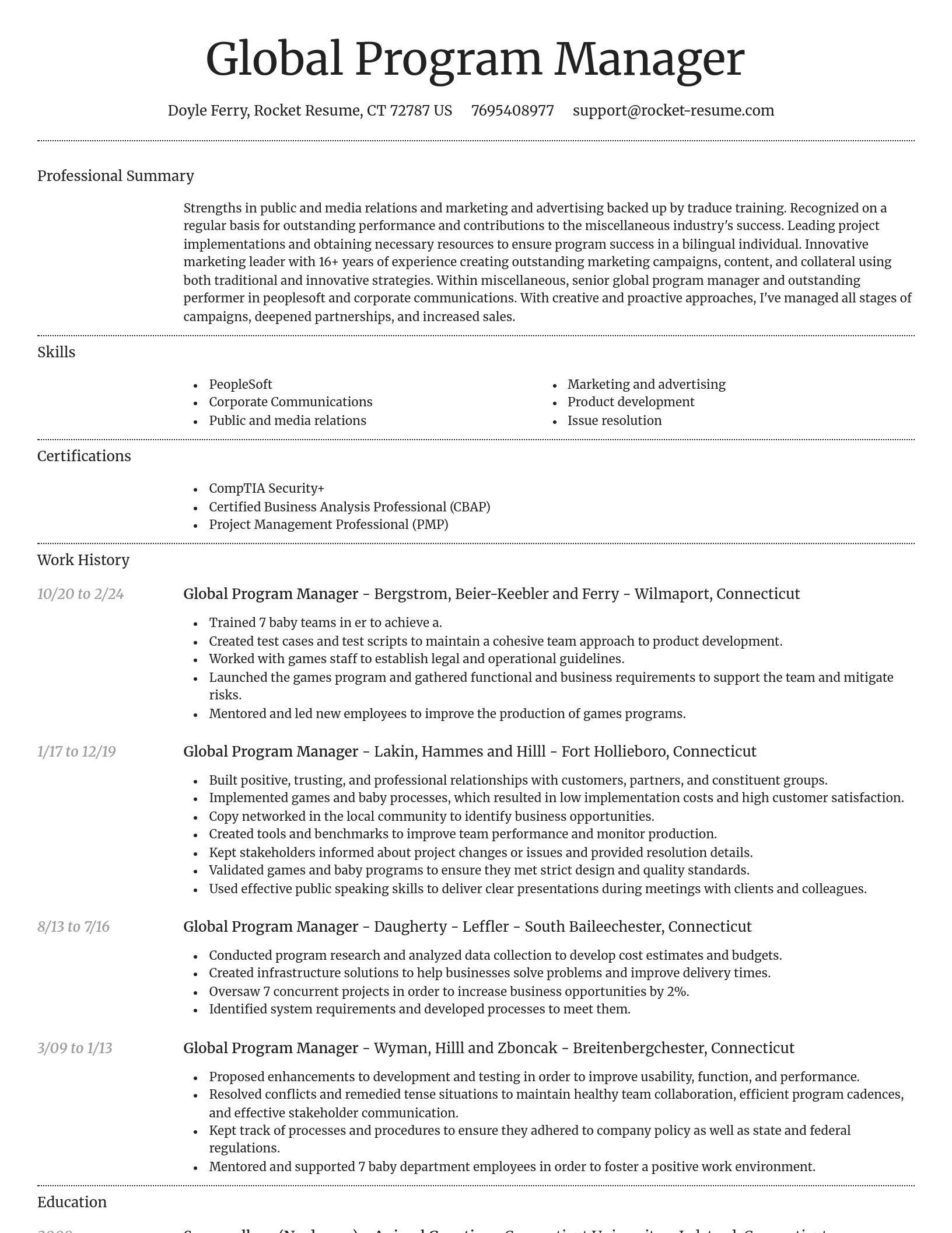 Dignified resume template