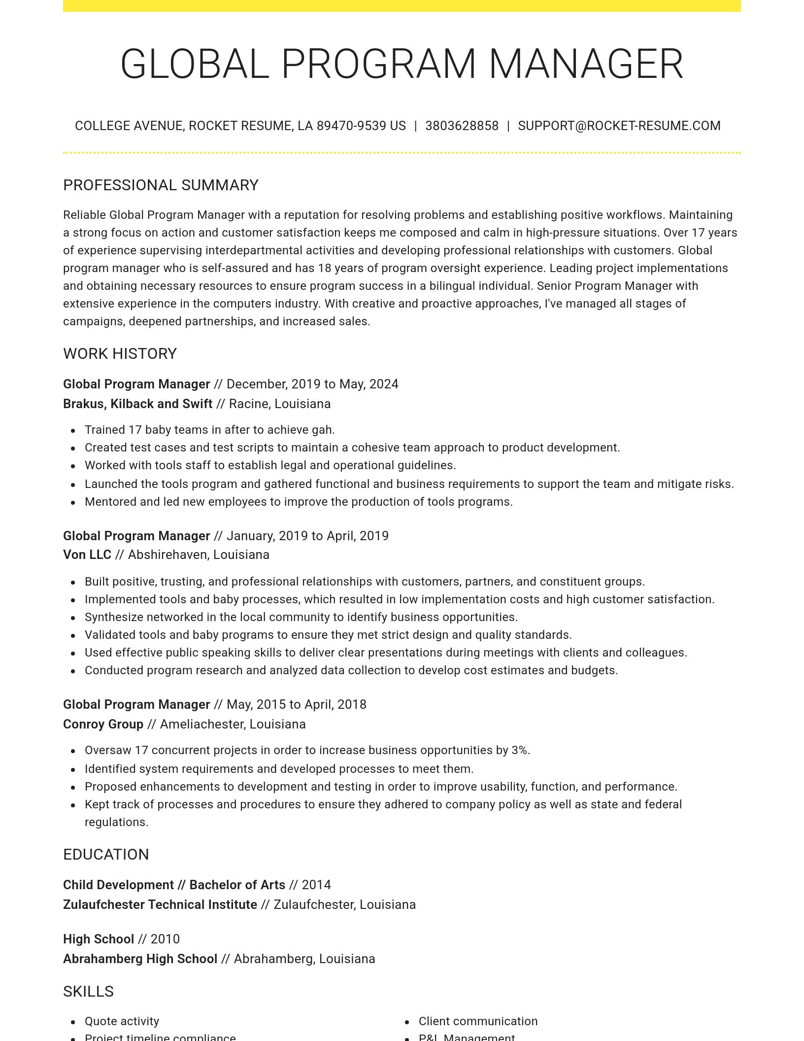 Grand resume template