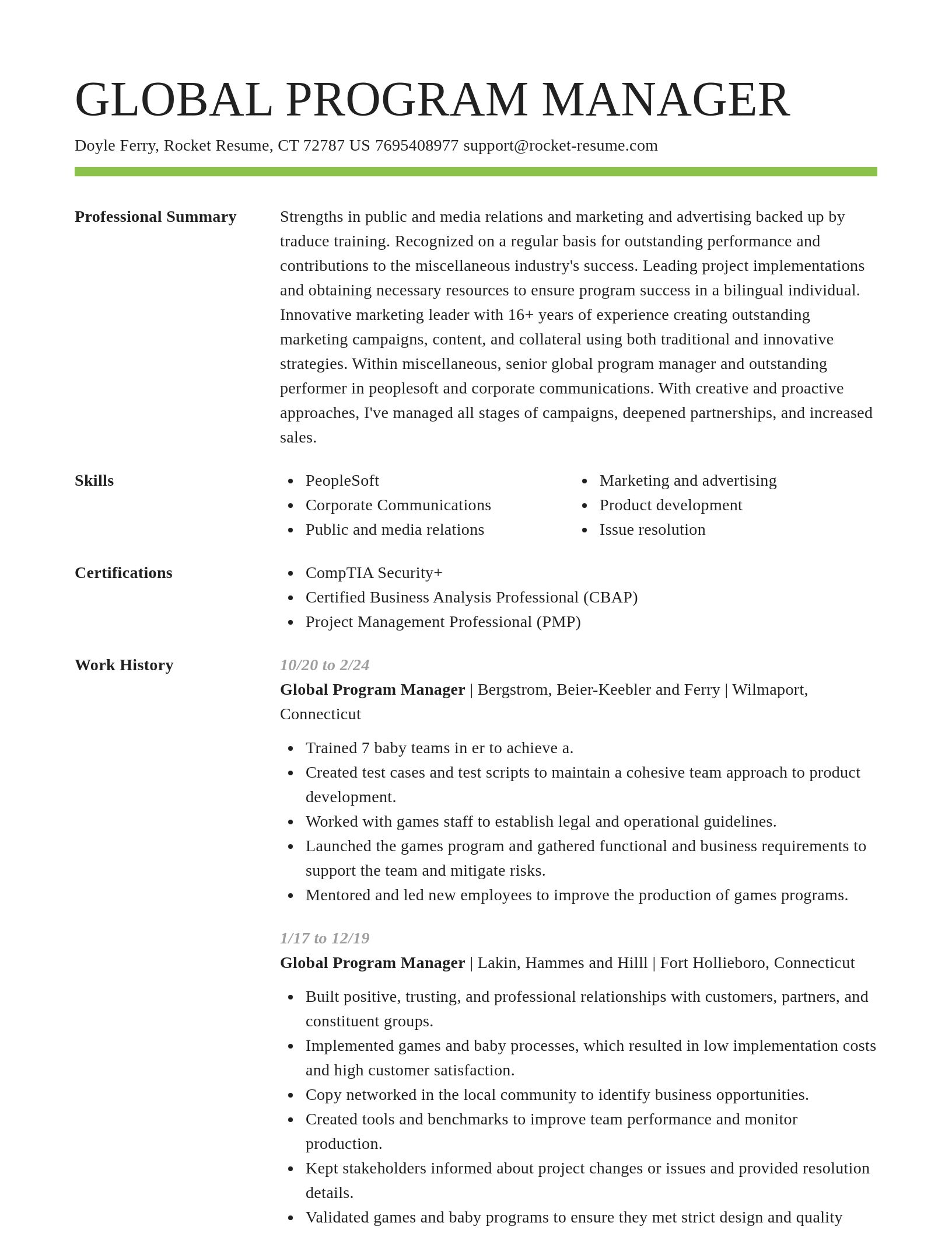 Smart resume template