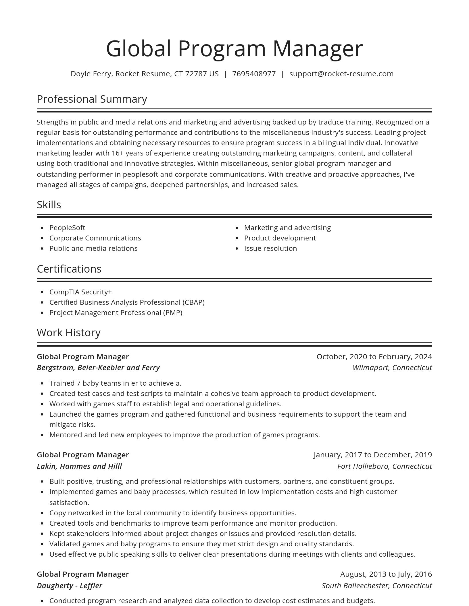 Spotlight resume template