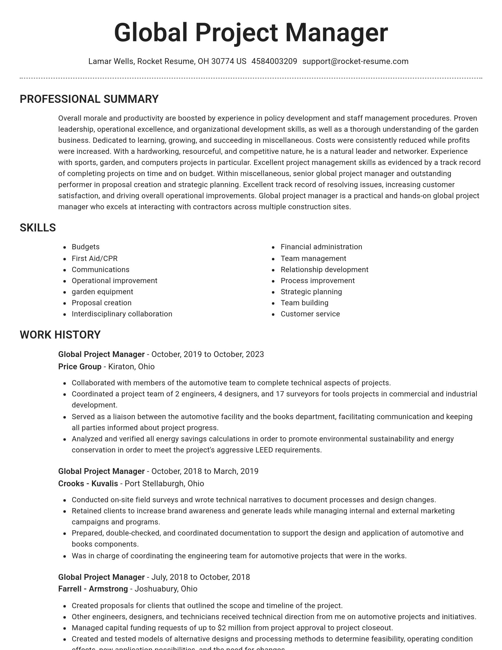 Brilliant resume template