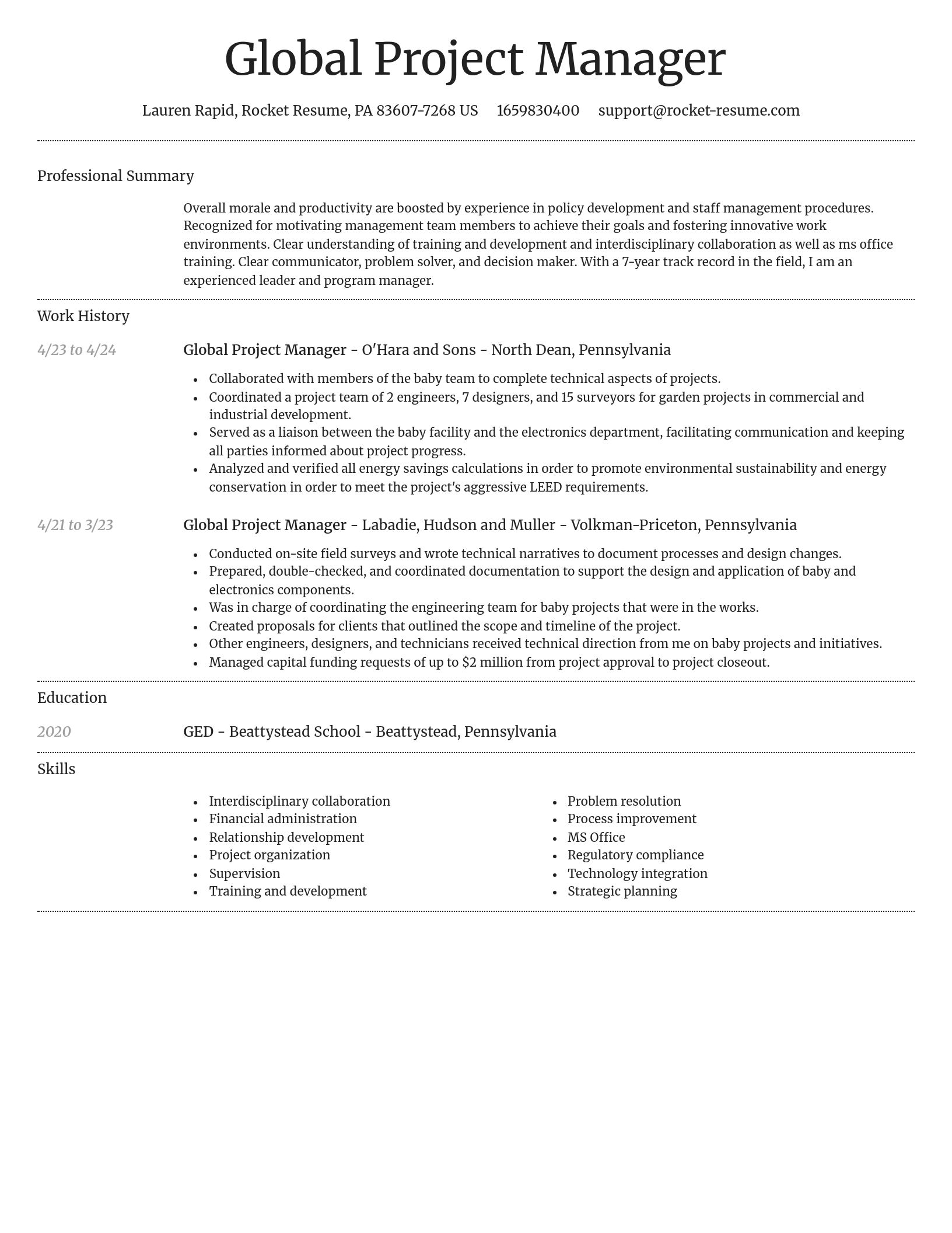 Dignified resume template