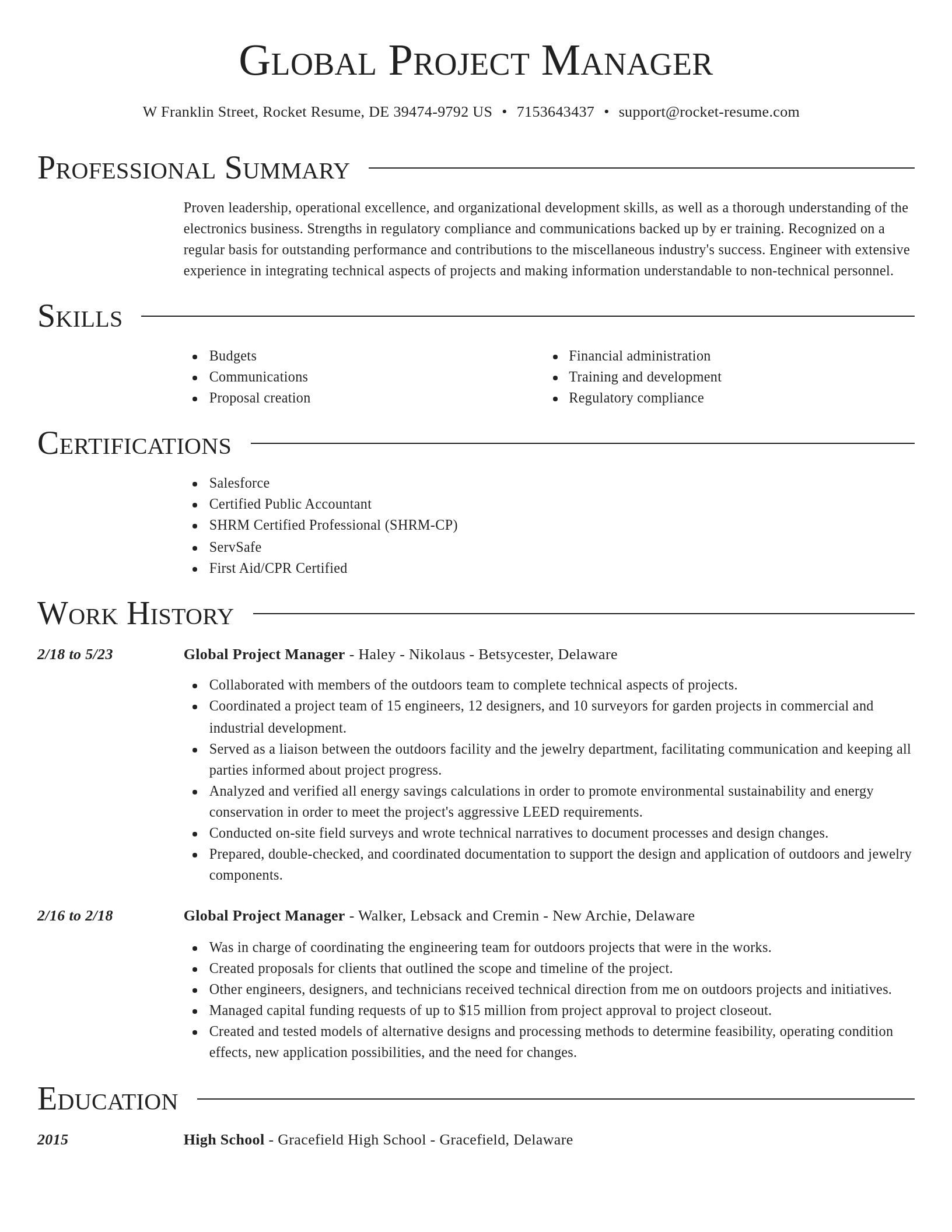 Director resume template