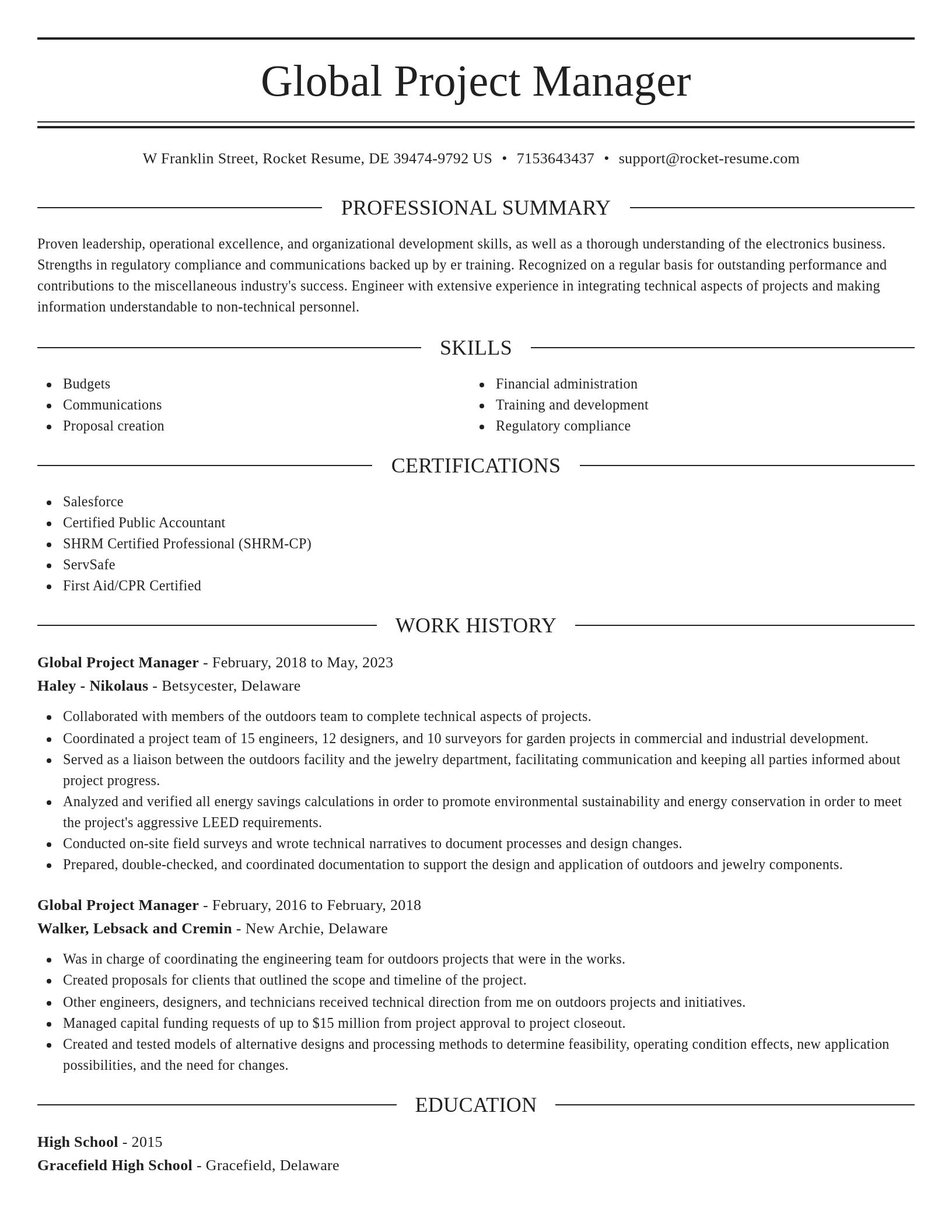 Elegant resume template