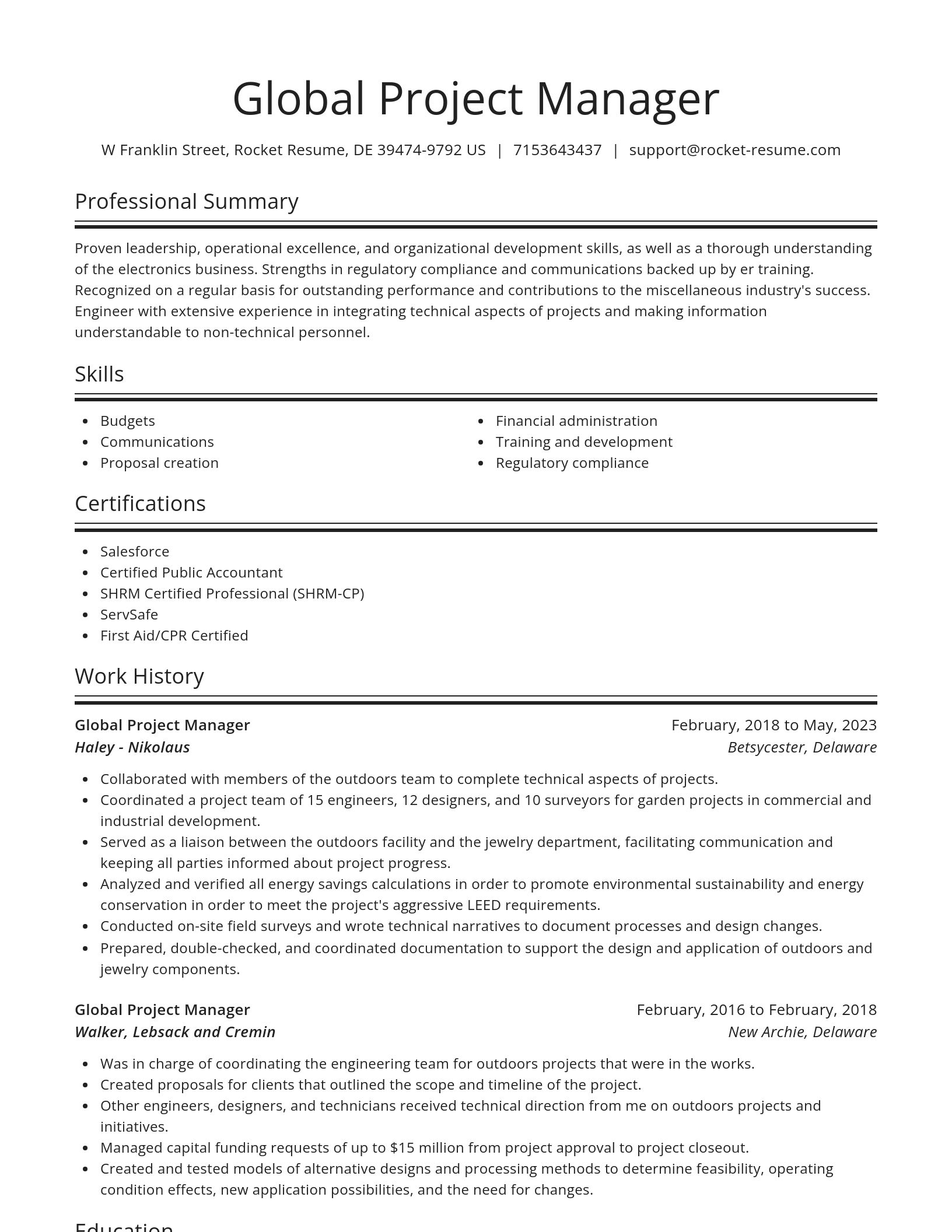 Spotlight resume template