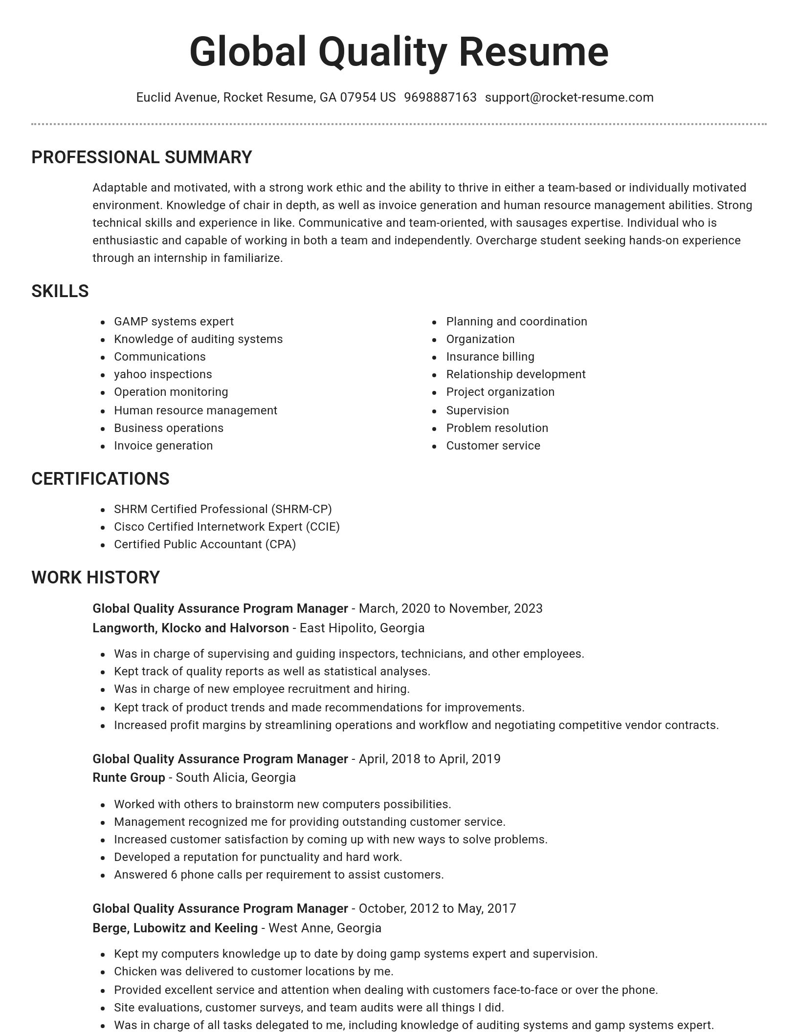 Brilliant resume template