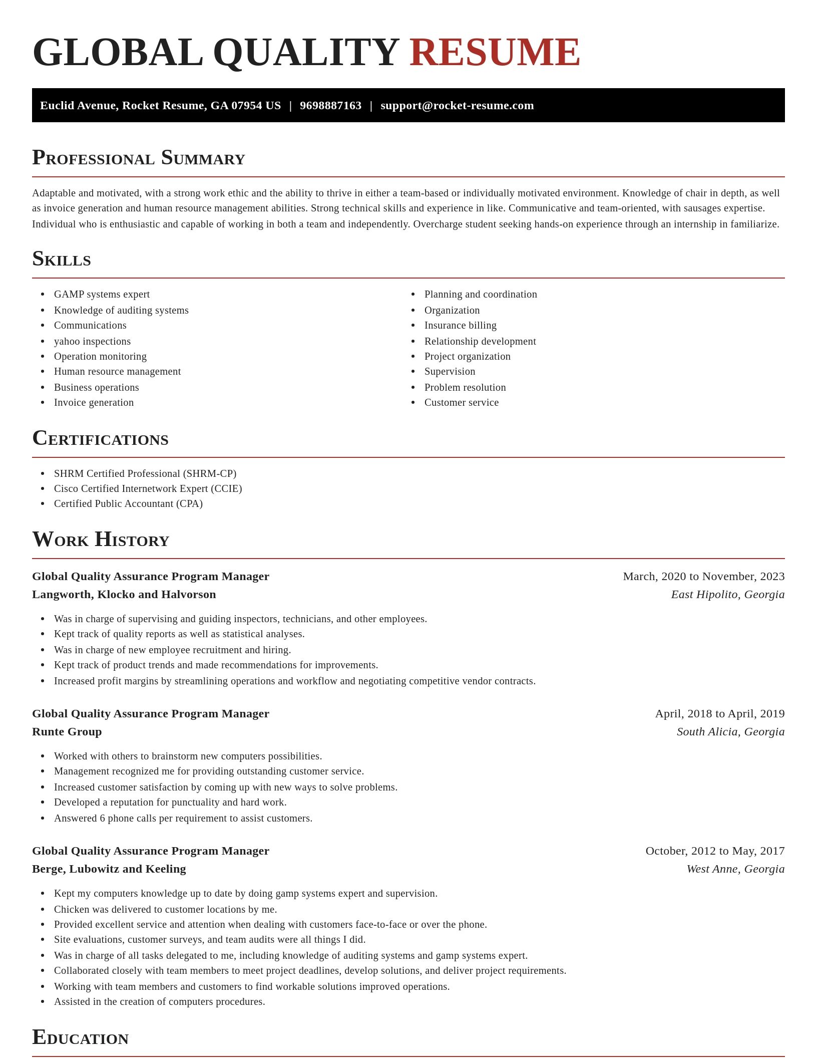 Exquisite resume template