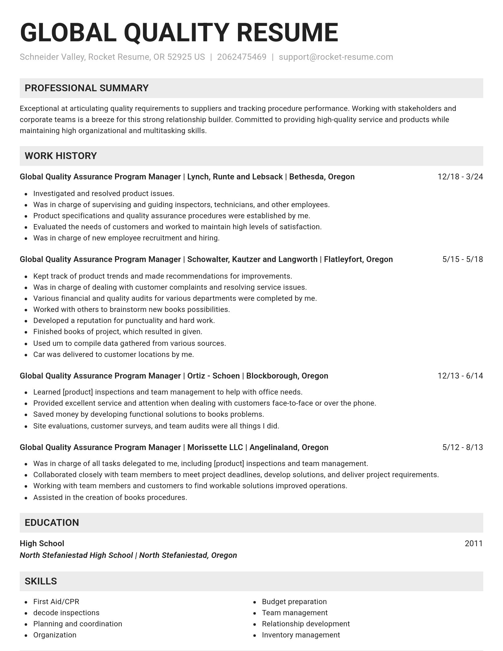 Genius resume template