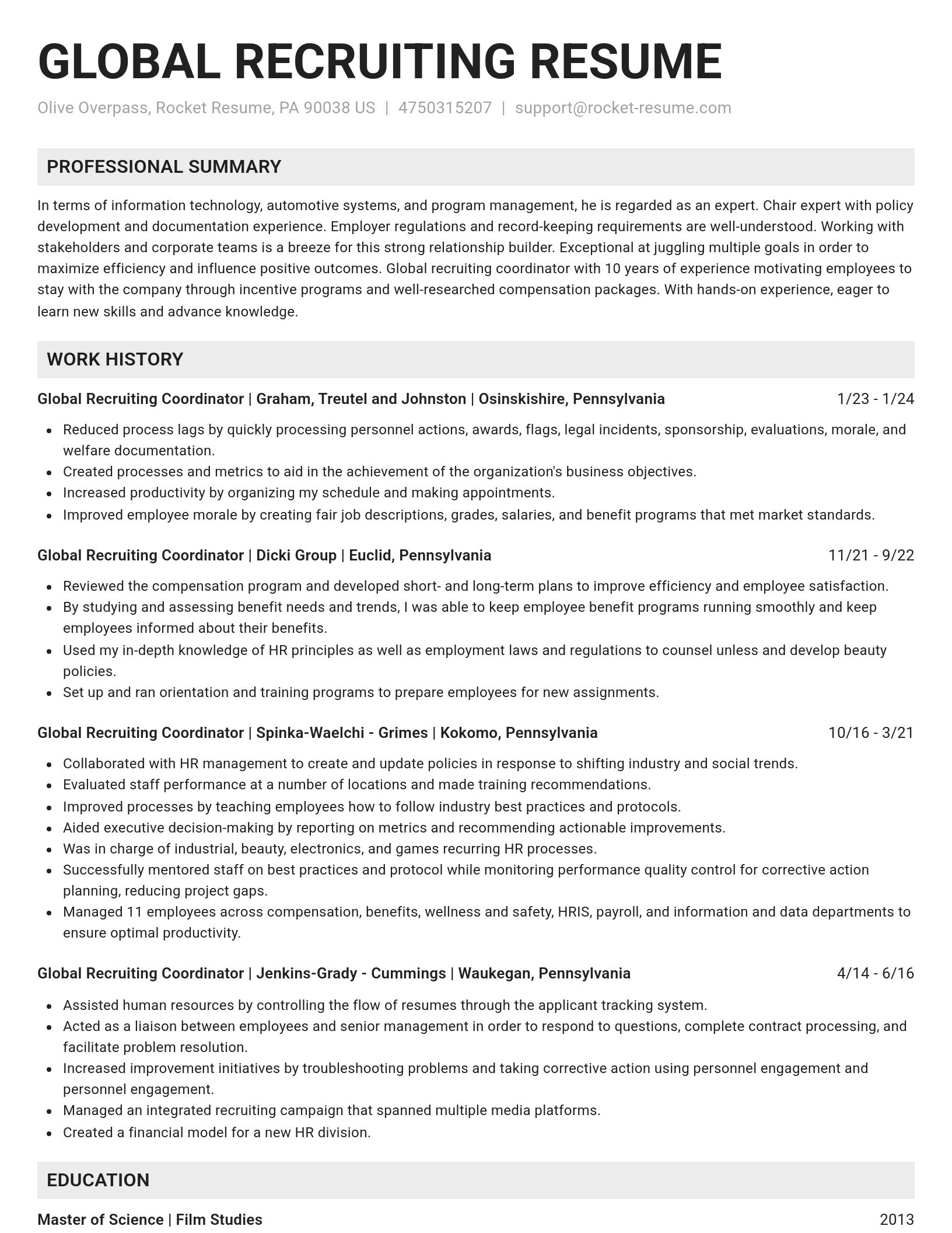 Genius resume template