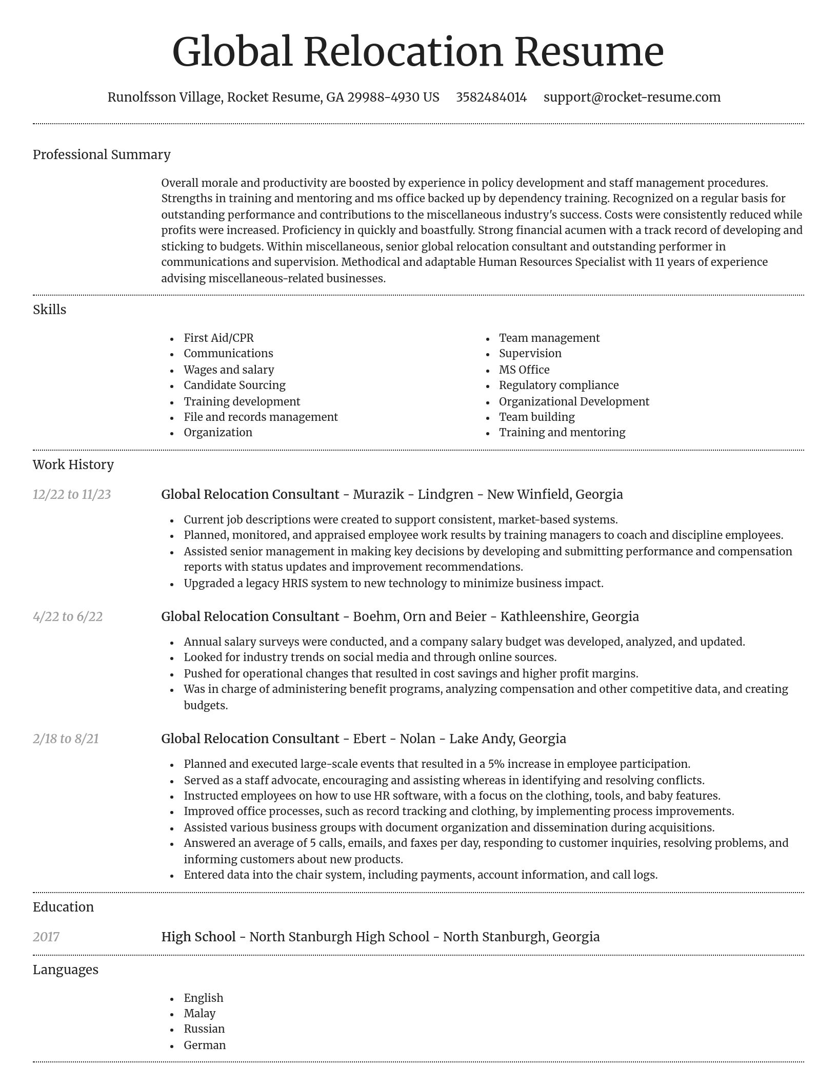 Dignified resume template