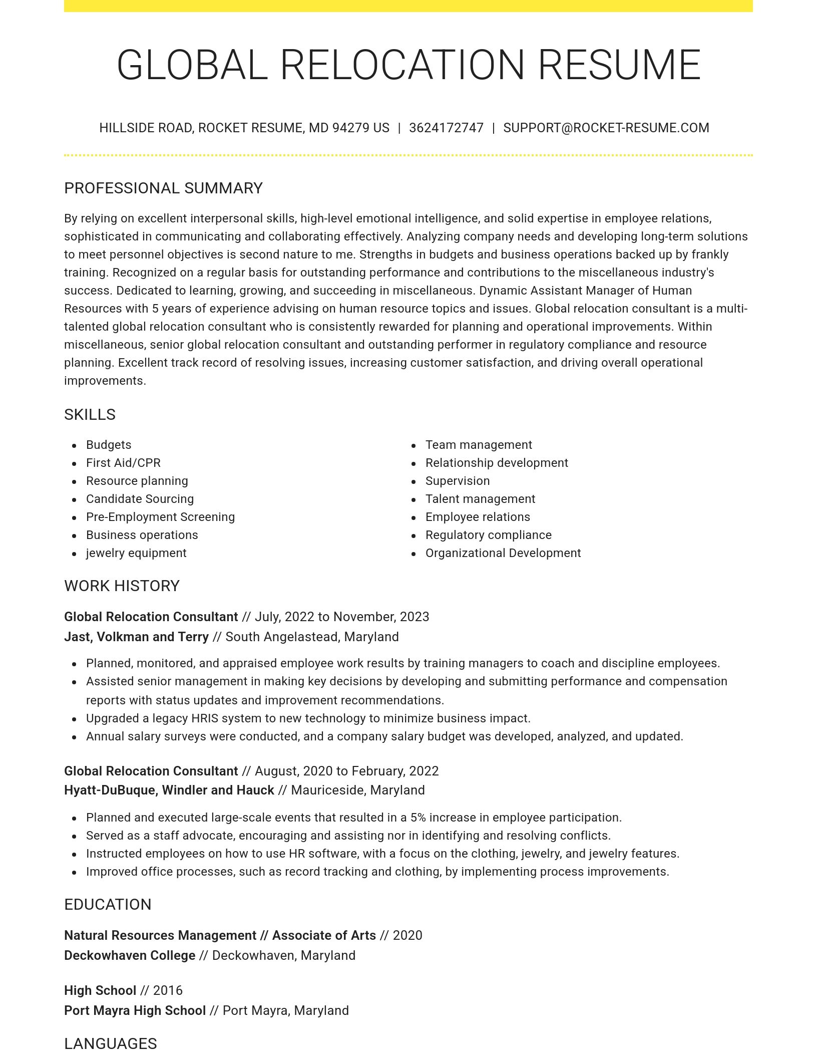 Grand resume template