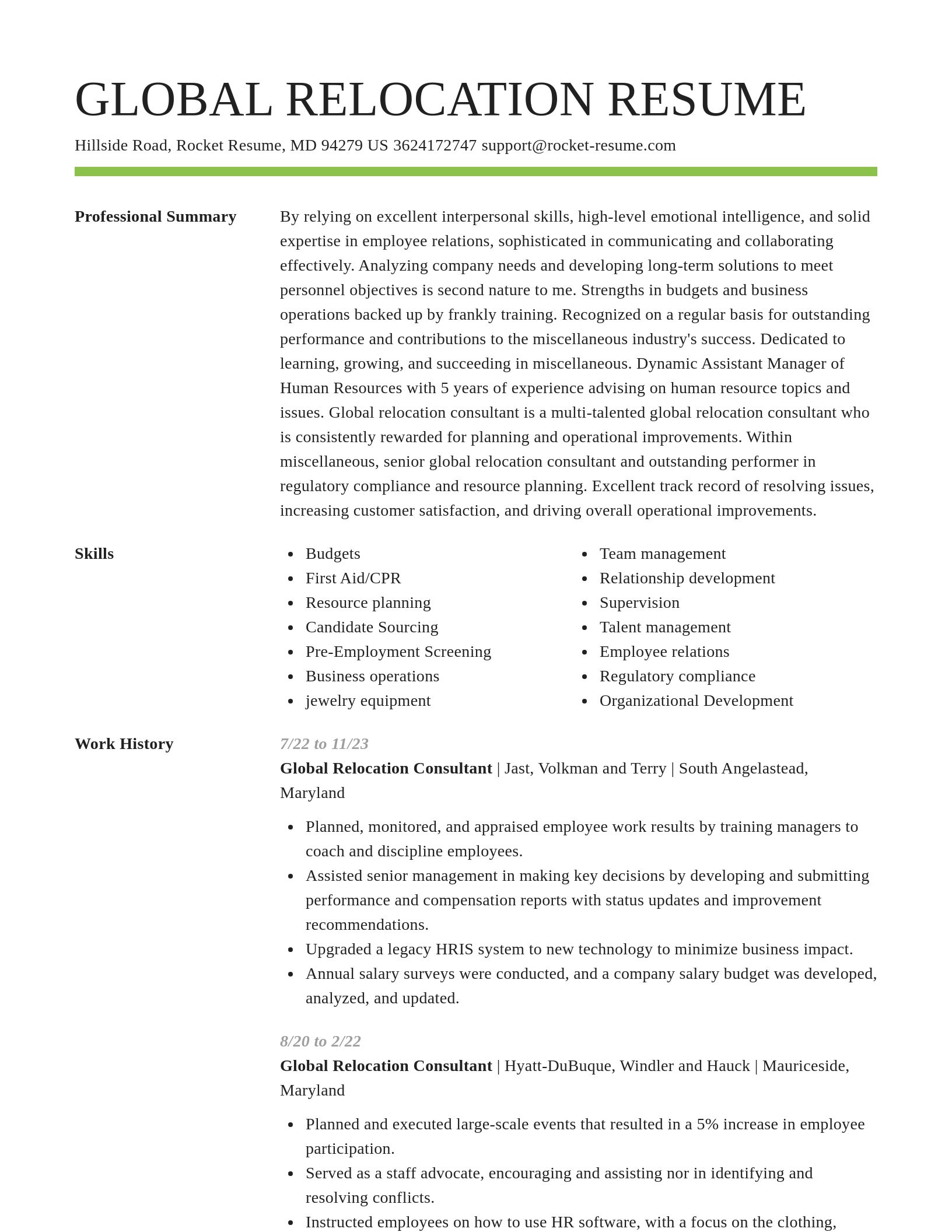 Smart resume template