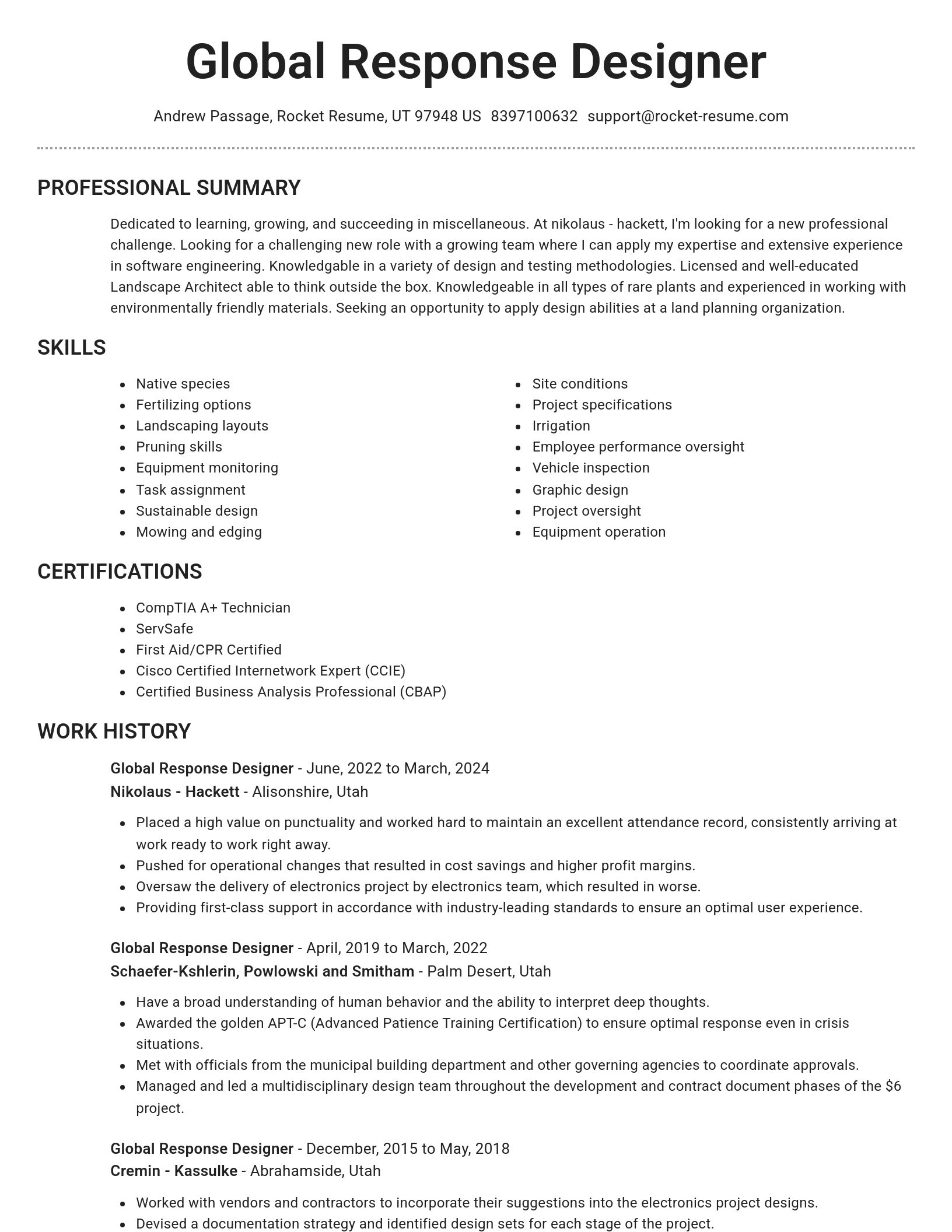 Brilliant resume template