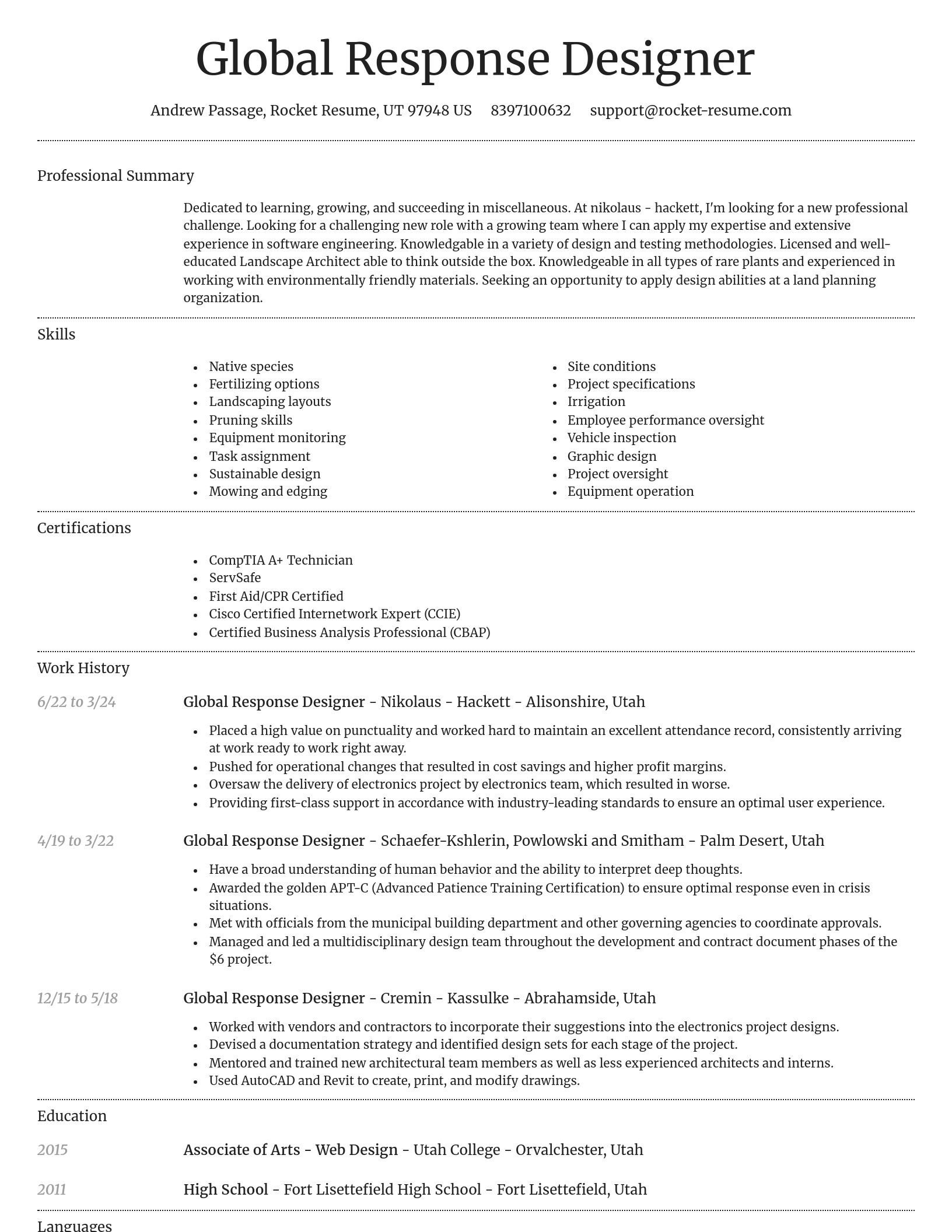 Dignified resume template
