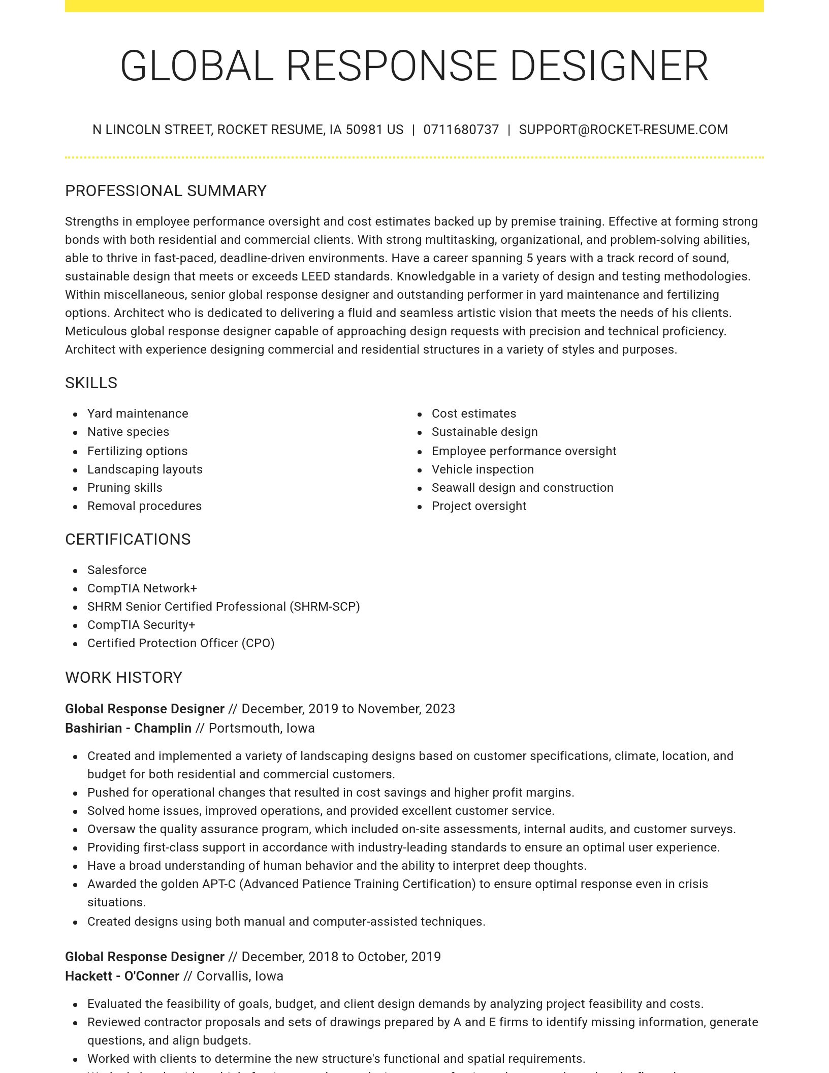 Grand resume template
