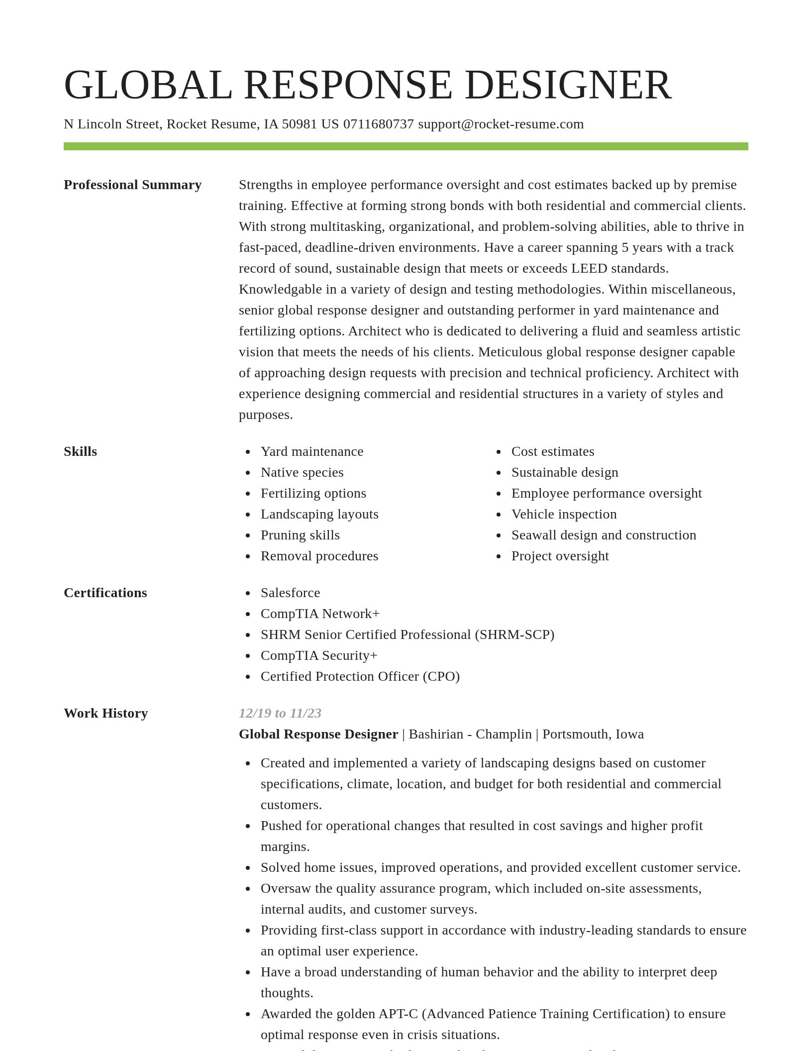Smart resume template