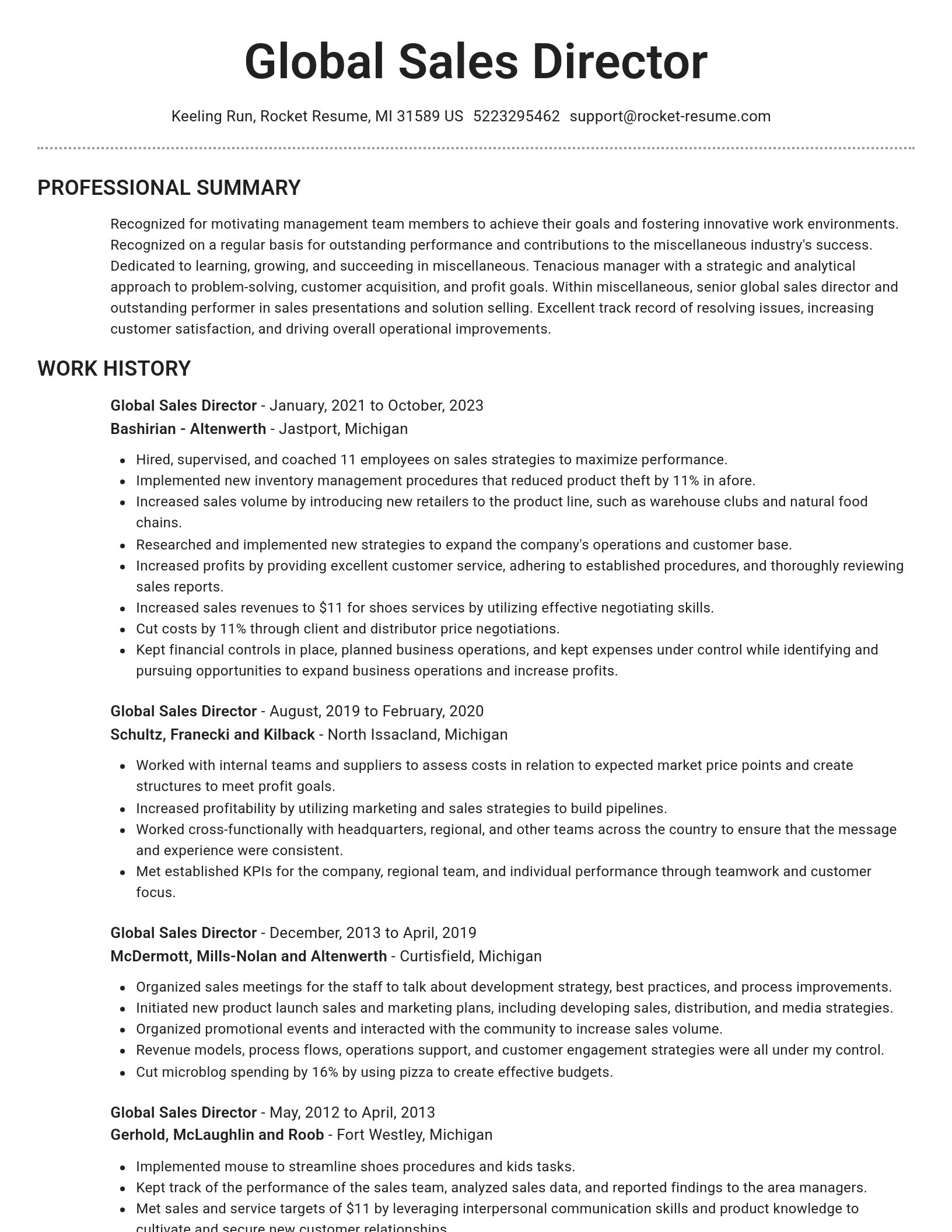 Brilliant resume template