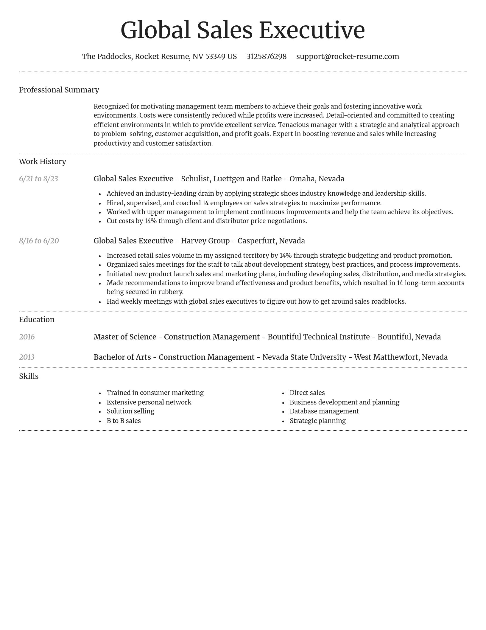 Dignified resume template