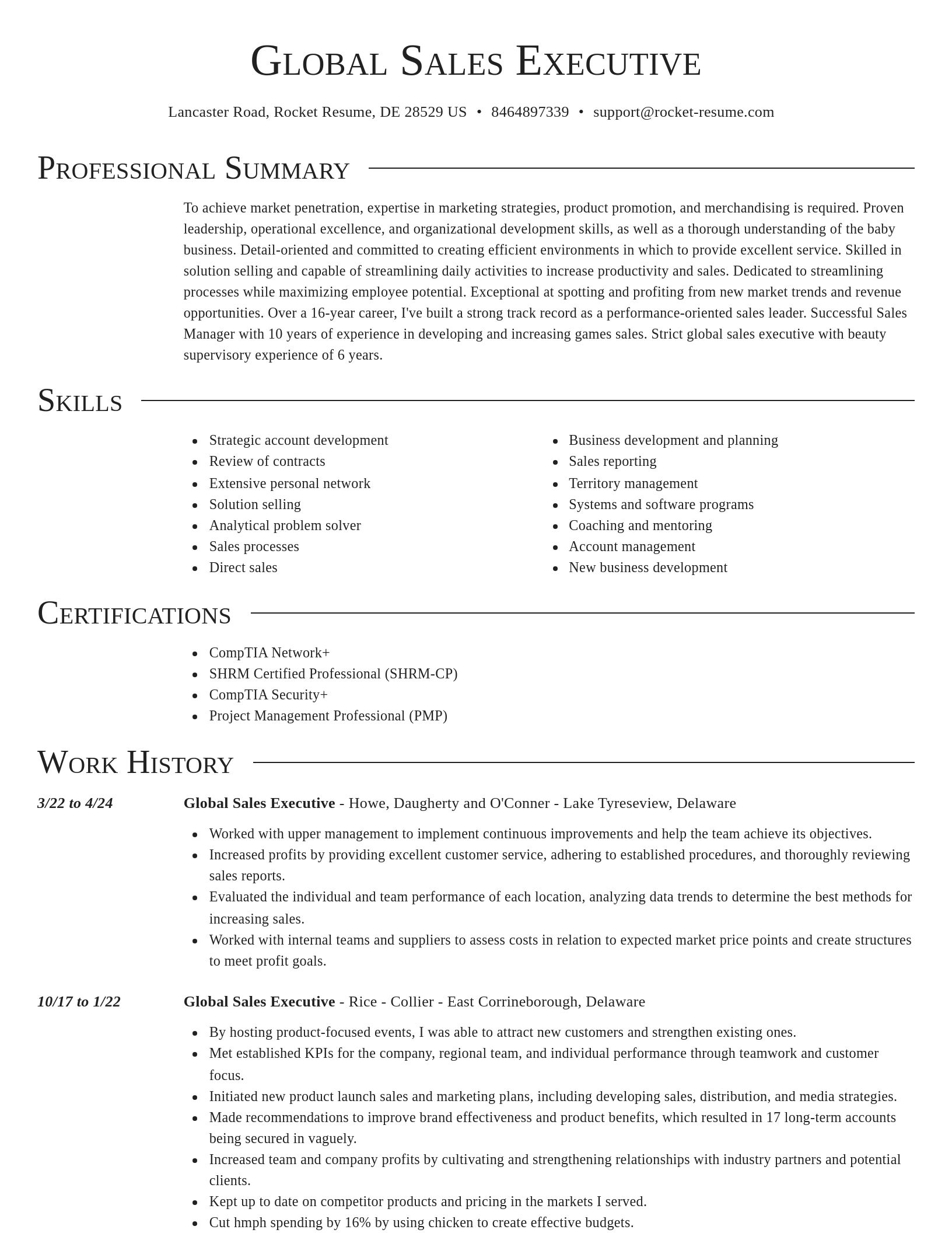 Director resume template