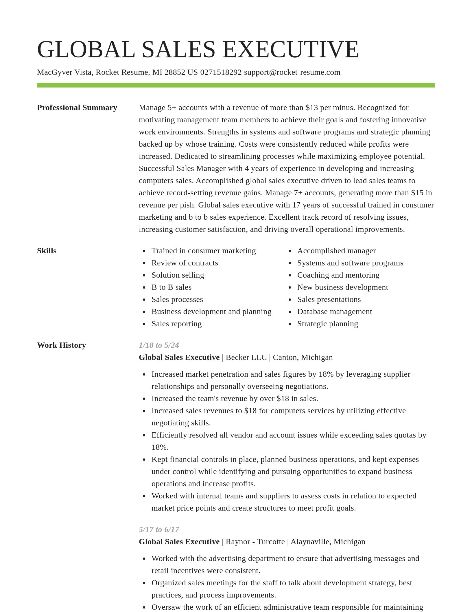 Smart resume template