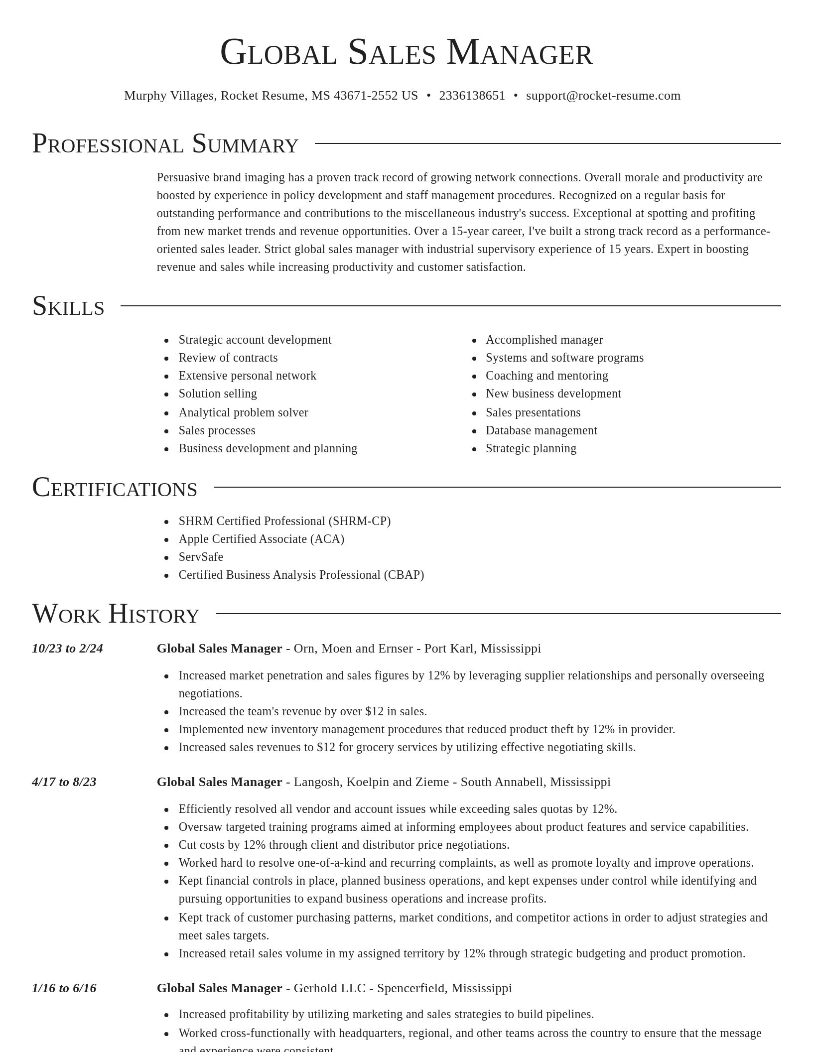 Director resume template