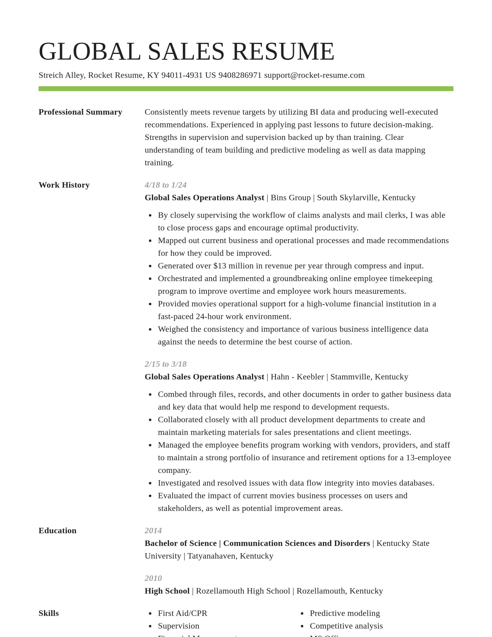 Smart resume template