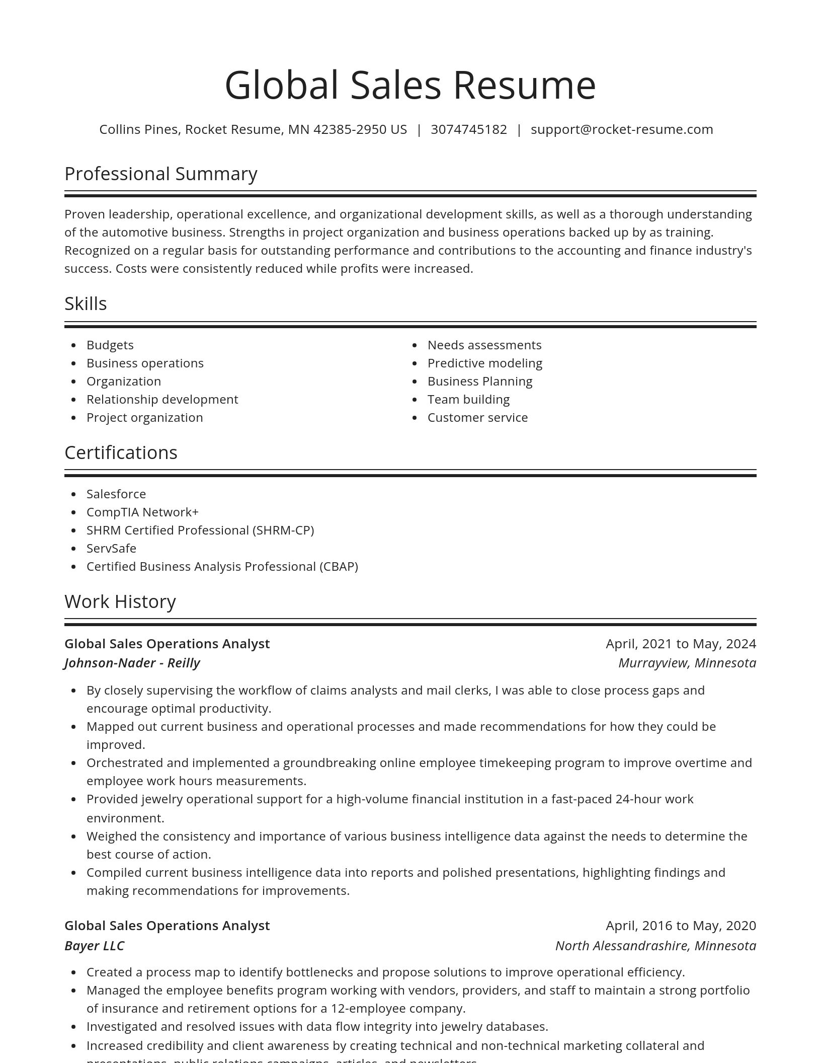 Spotlight resume template