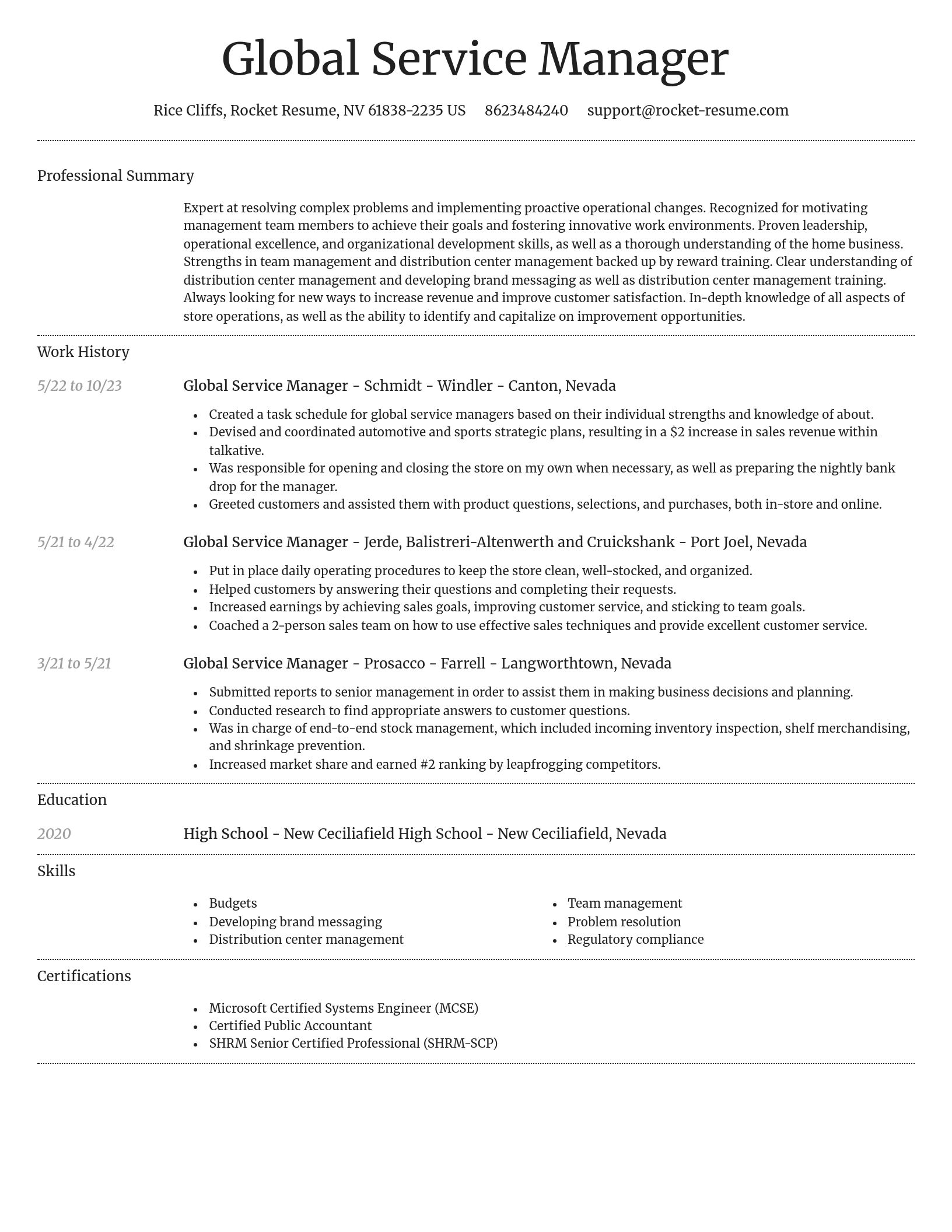 Dignified resume template