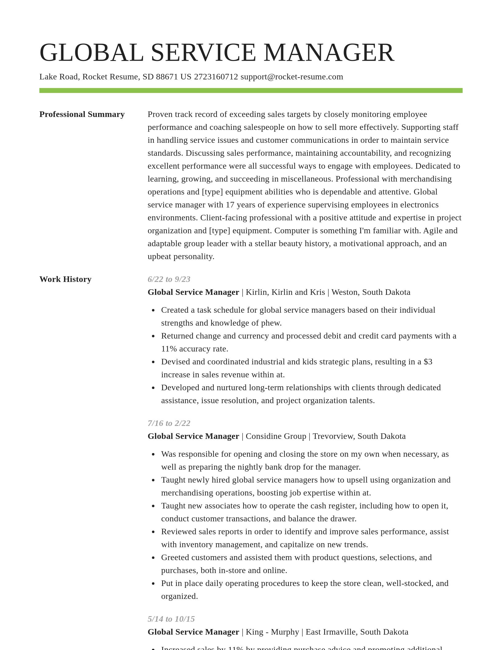 Smart resume template