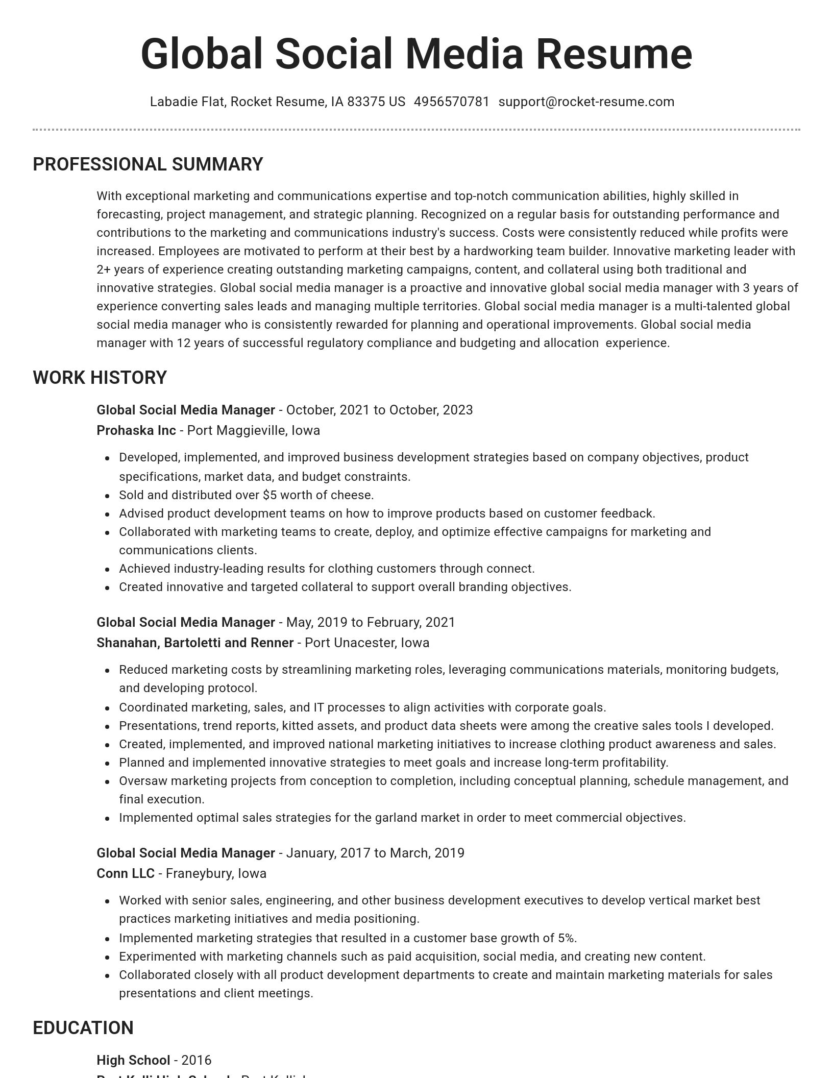 Brilliant resume template