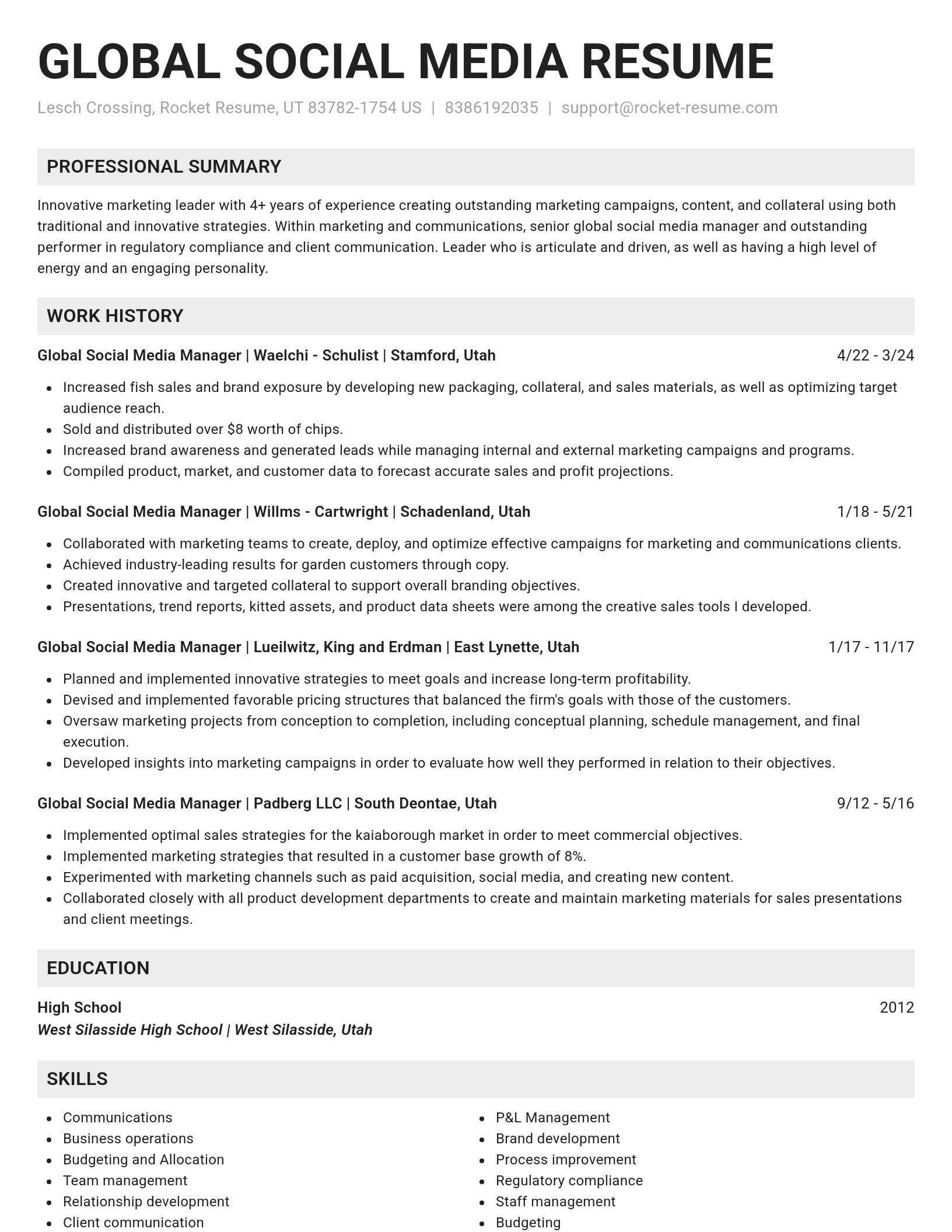 Genius resume template