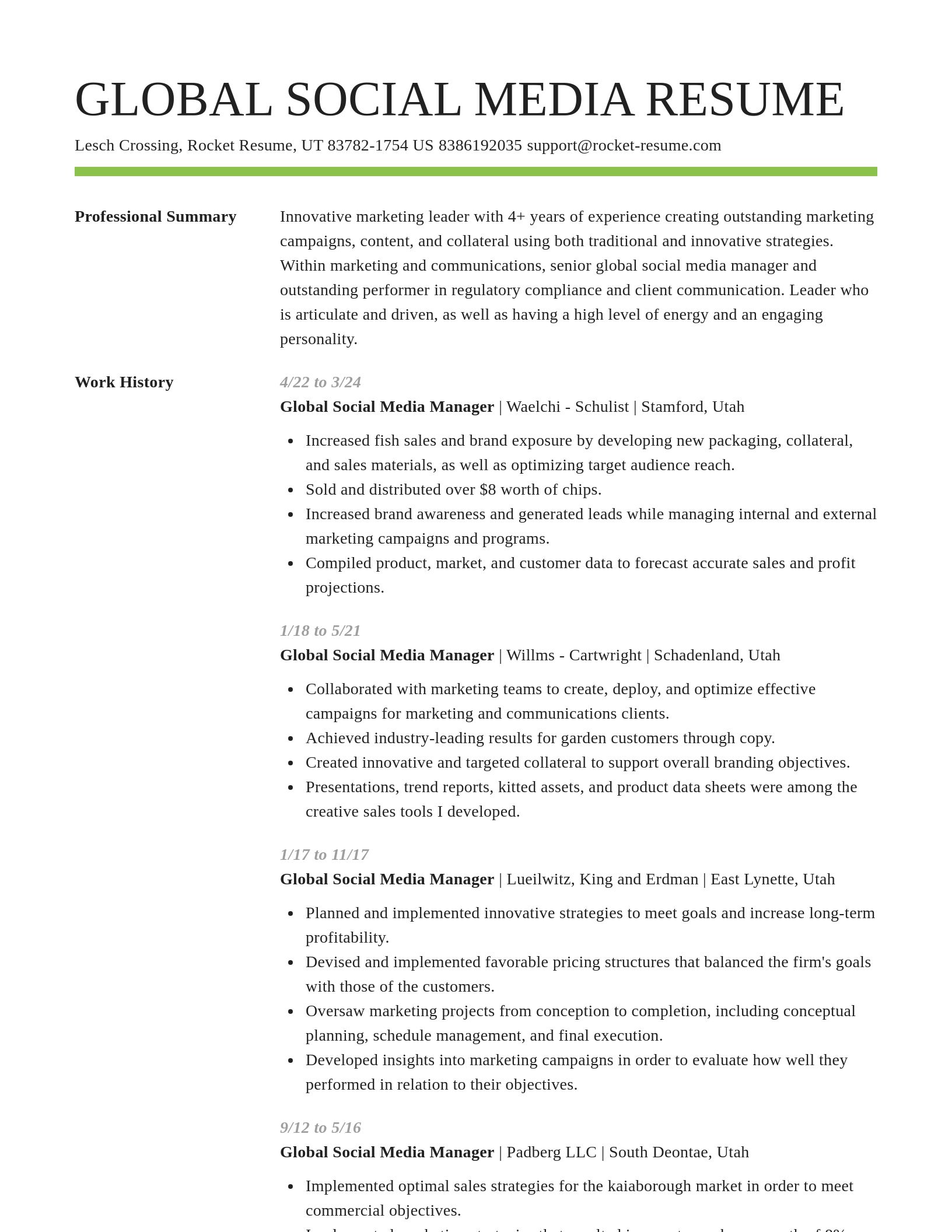 Smart resume template