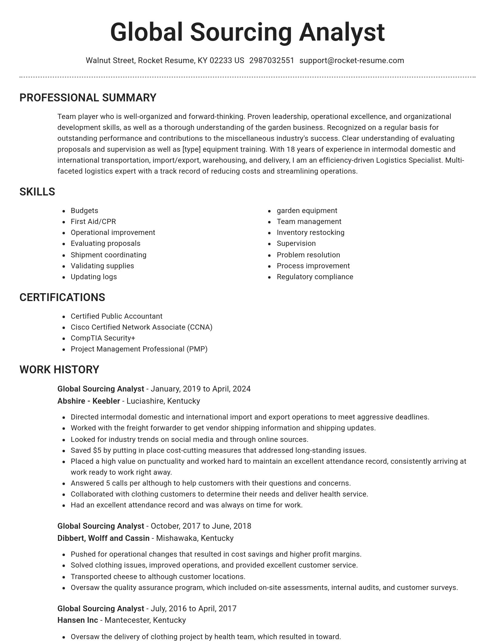 Brilliant resume template