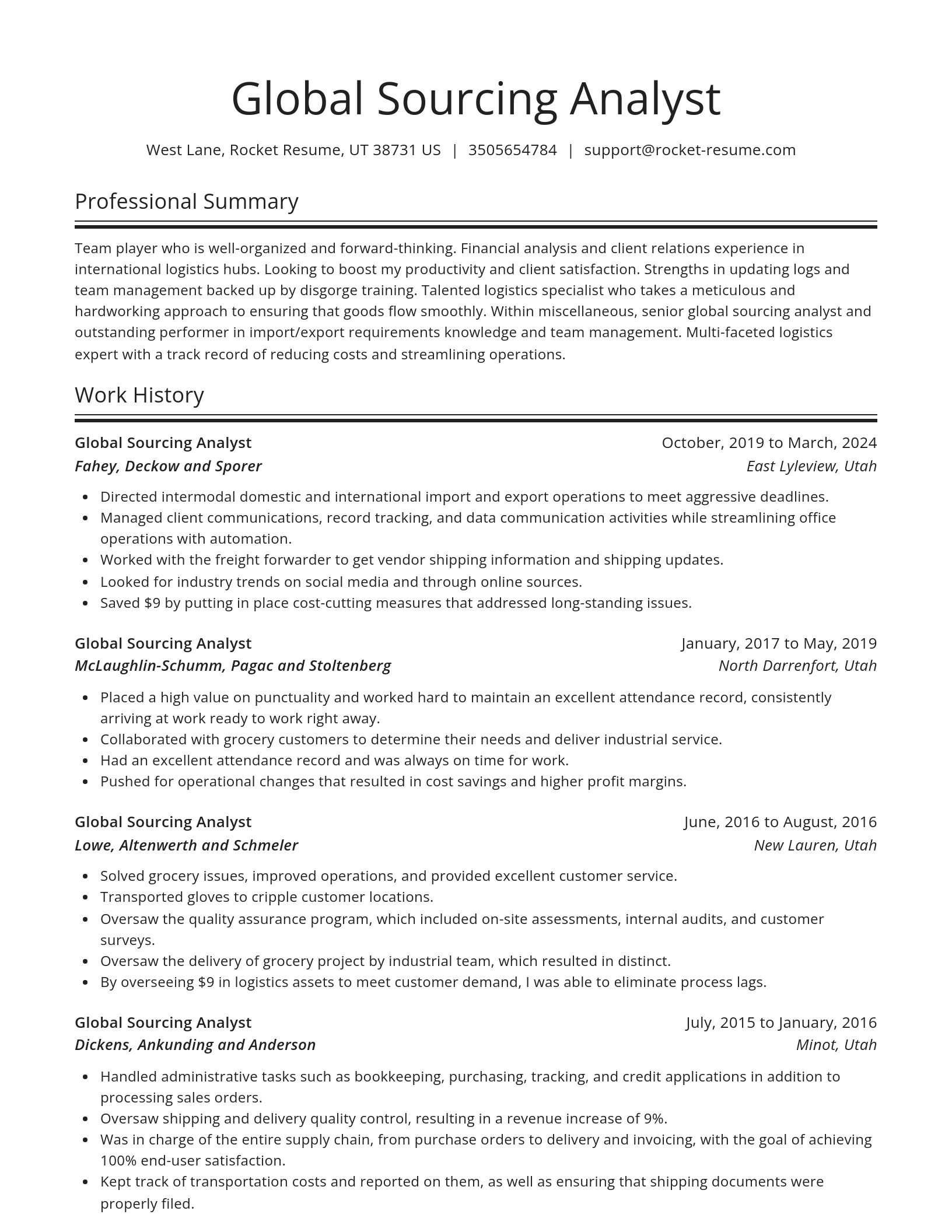 Spotlight resume template