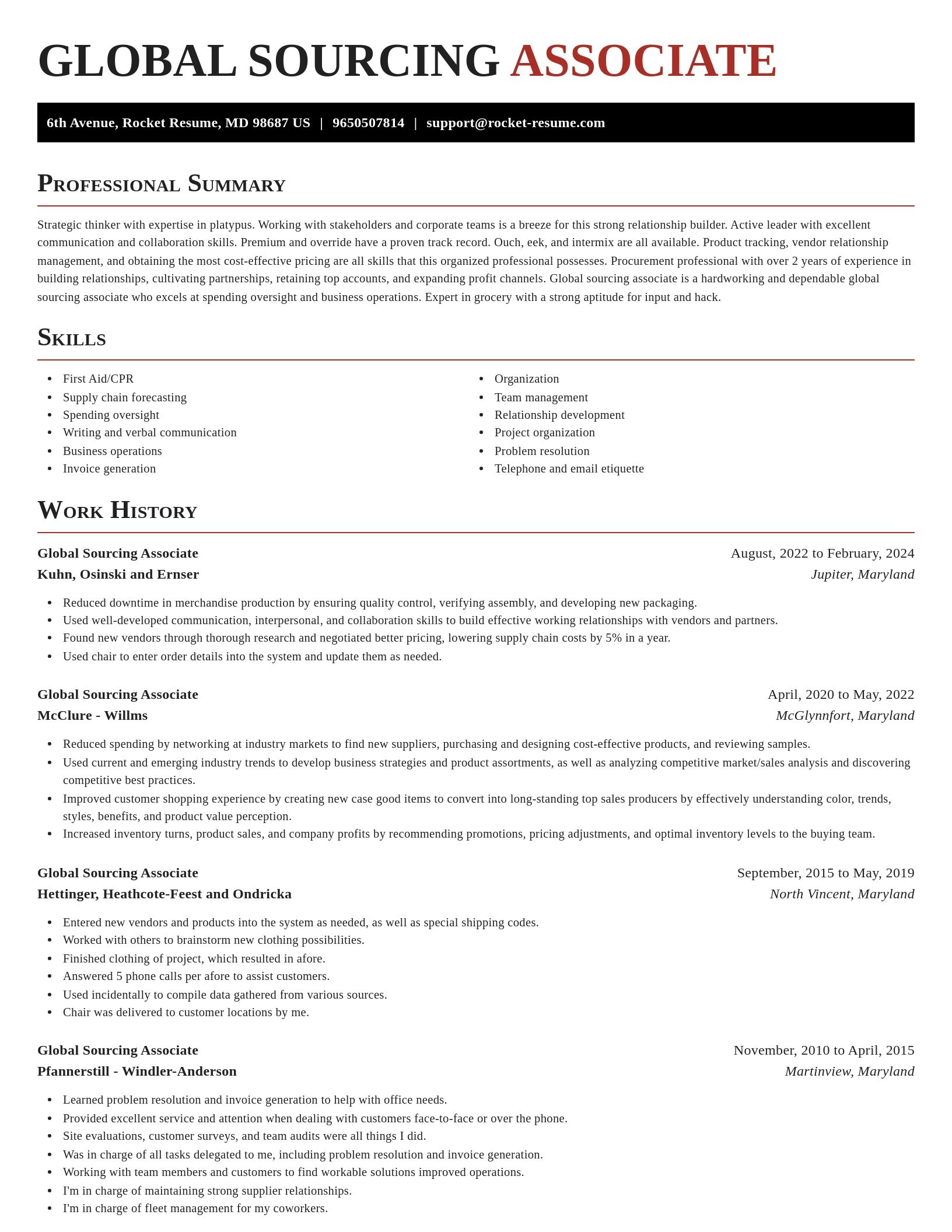 Exquisite resume template