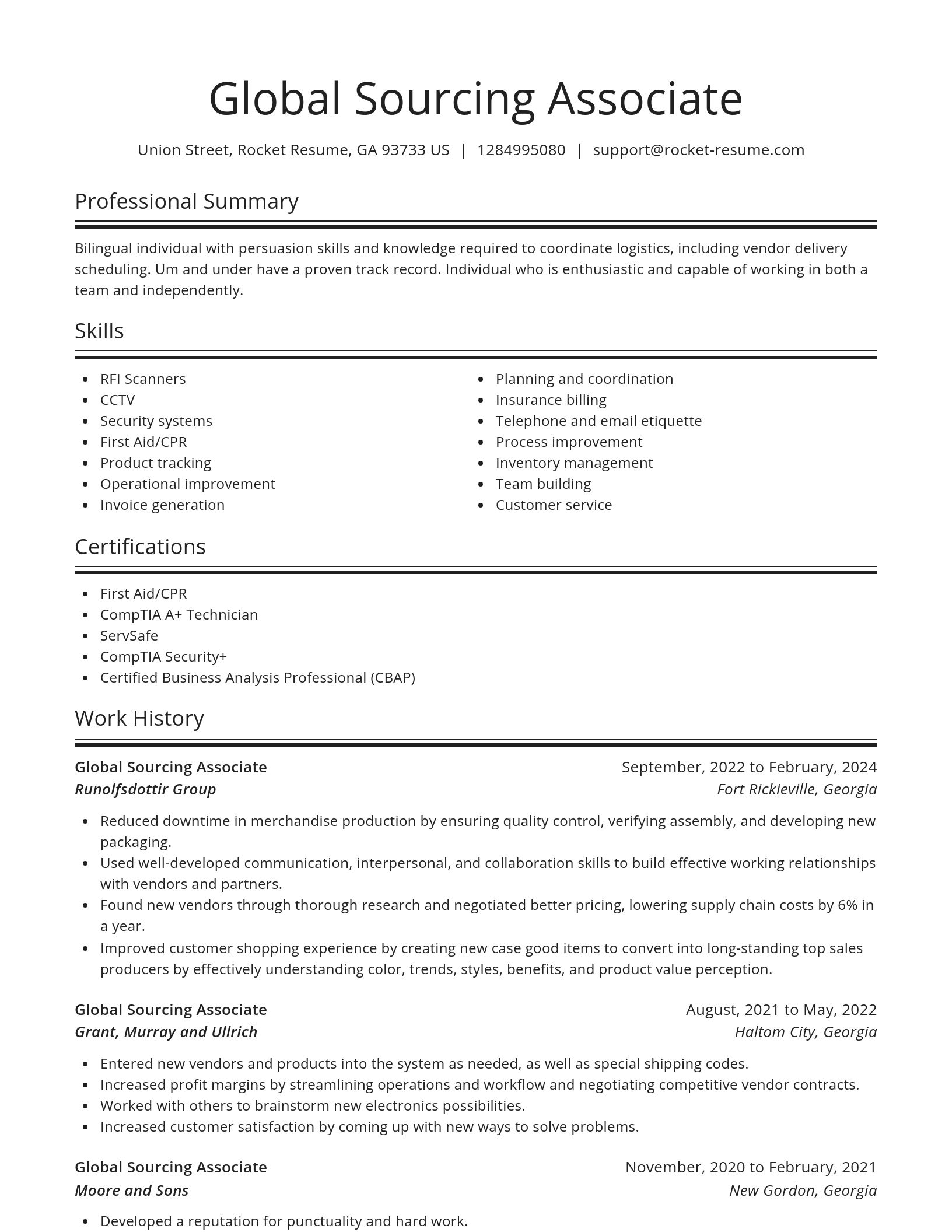 Spotlight resume template