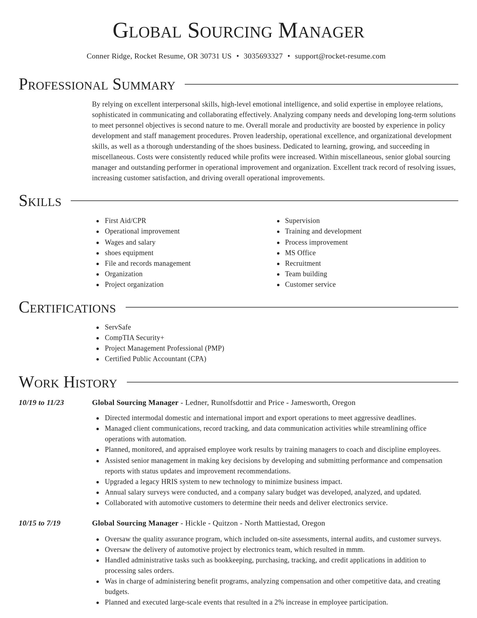 Director resume template