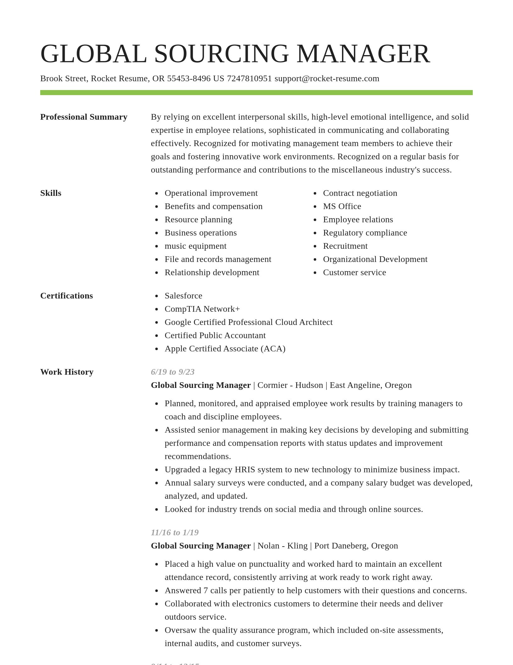 Smart resume template