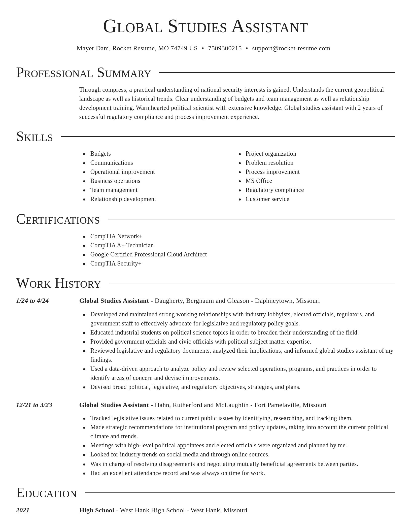 Director resume template