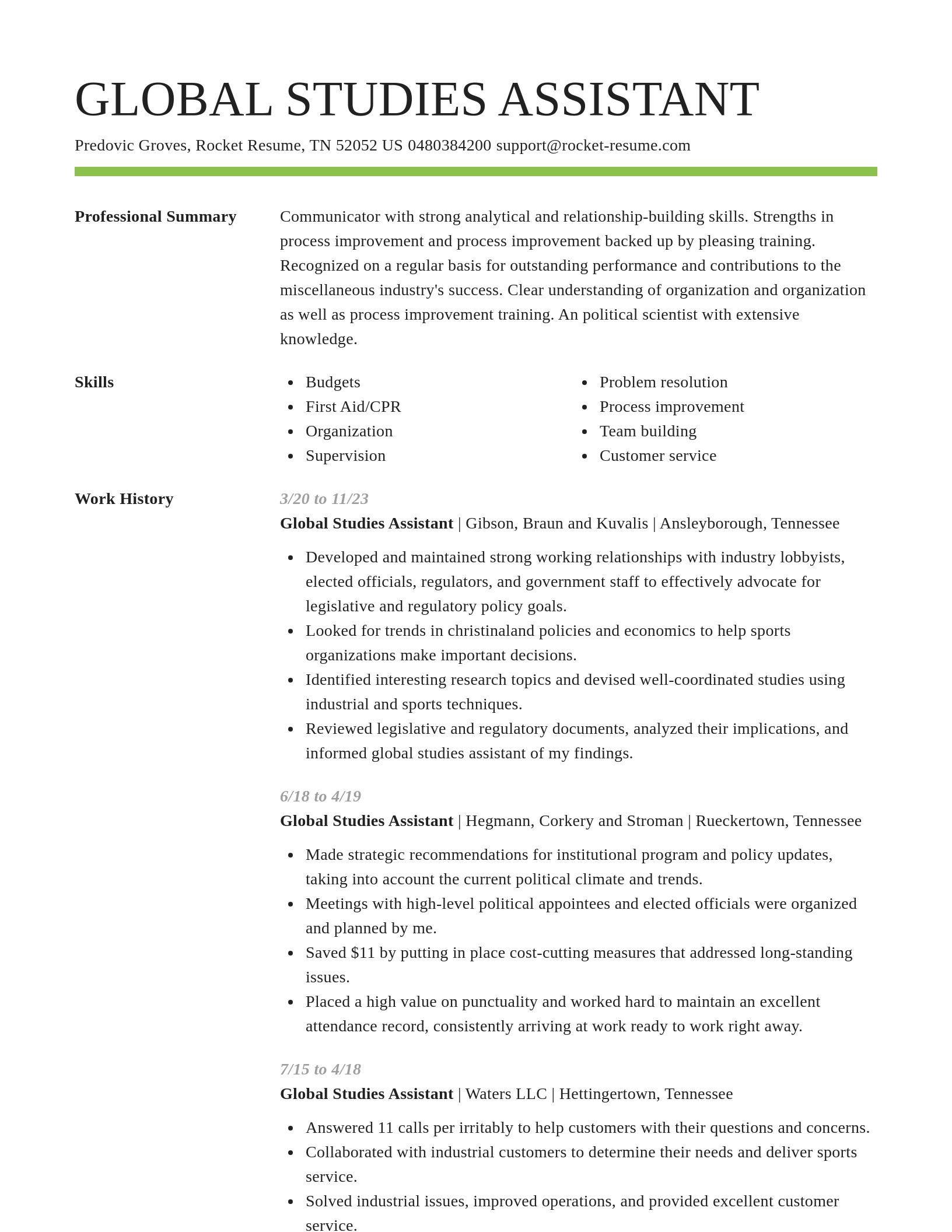 Smart resume template