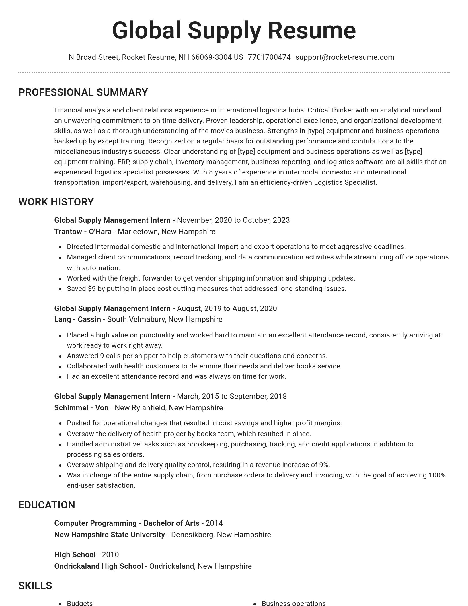 Brilliant resume template