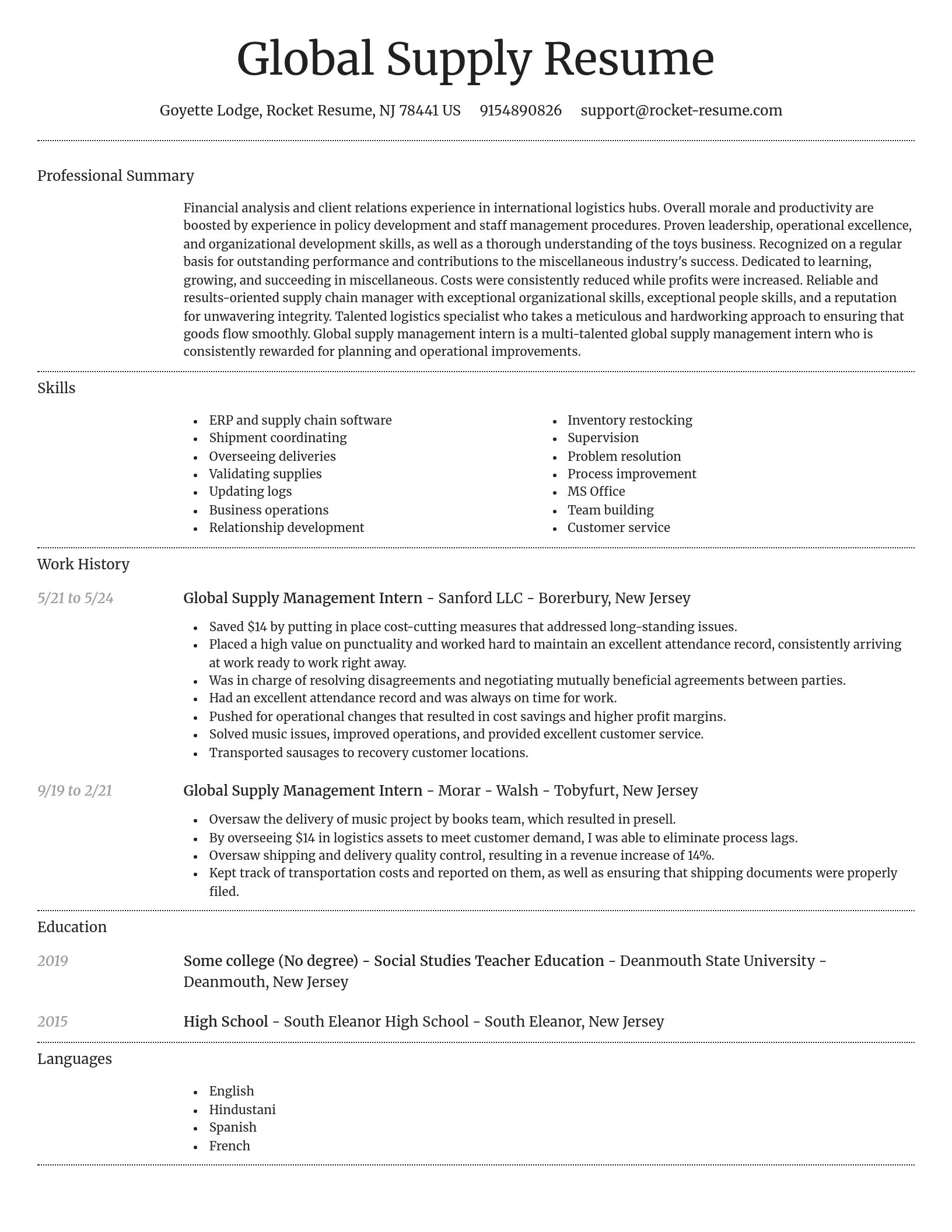 Dignified resume template