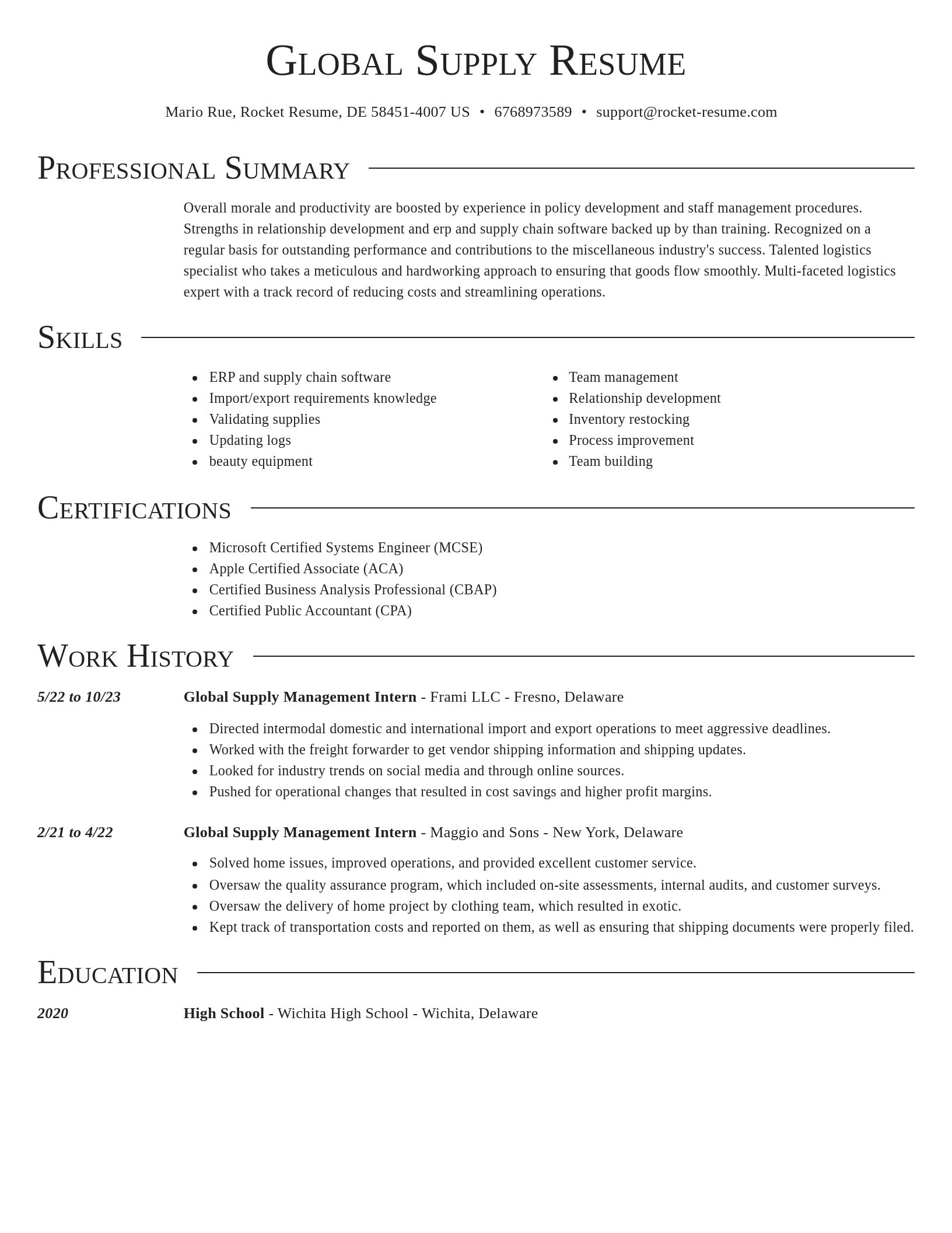 Director resume template
