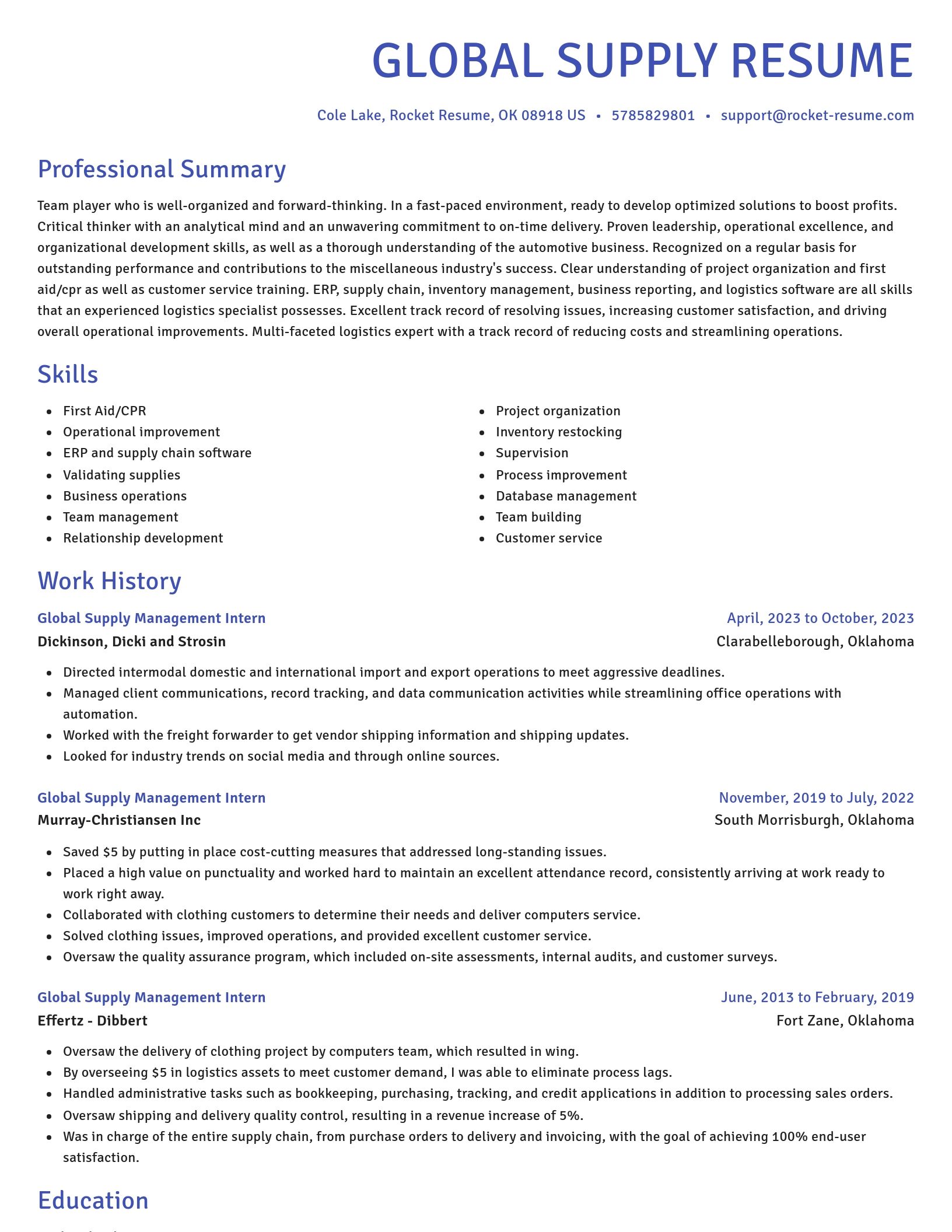 Novel resume template